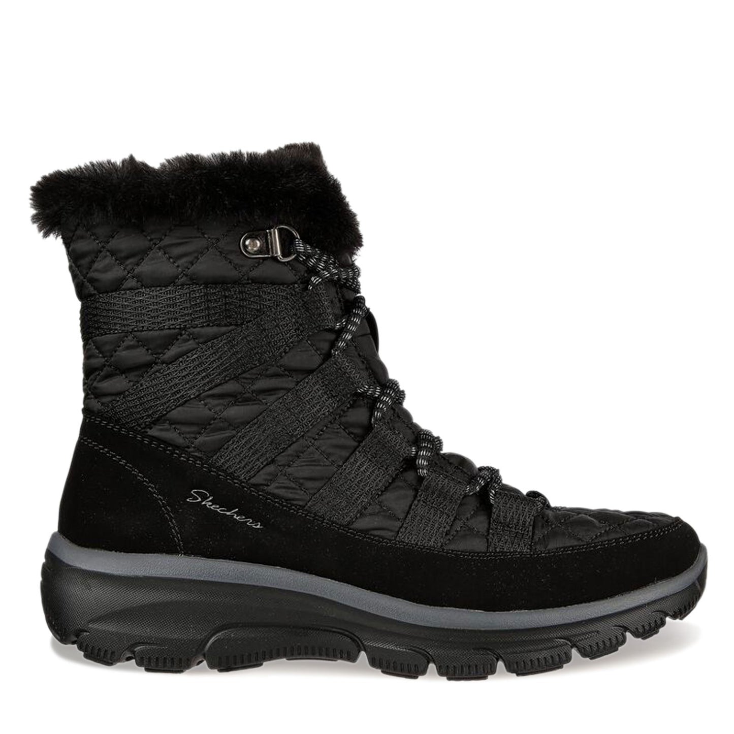 Peltz Shoes Women's Skechers Relaxed Fit: Easy Going - Moro Street Boot Black 167204-BLK