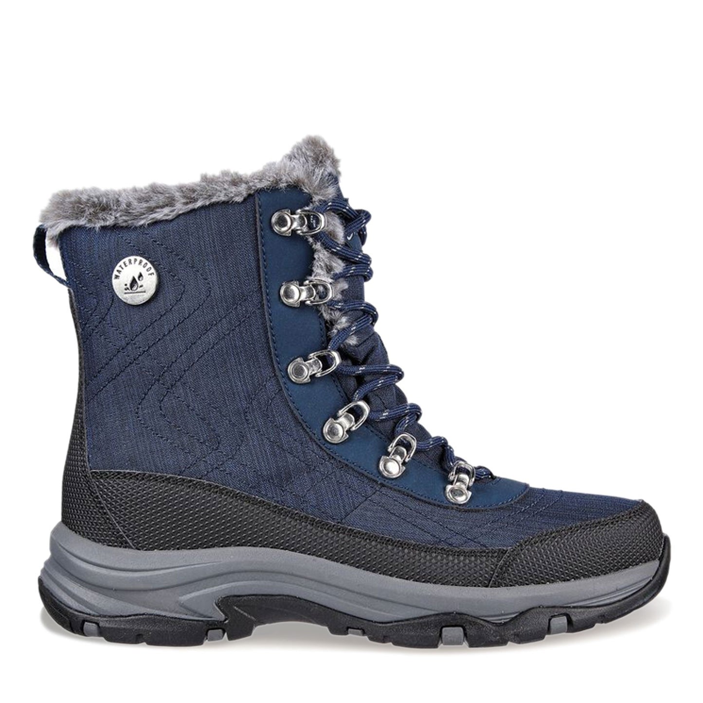 Peltz Shoes Women's Skechers Trego - Cold Blues Boot Navy 167283-NVY