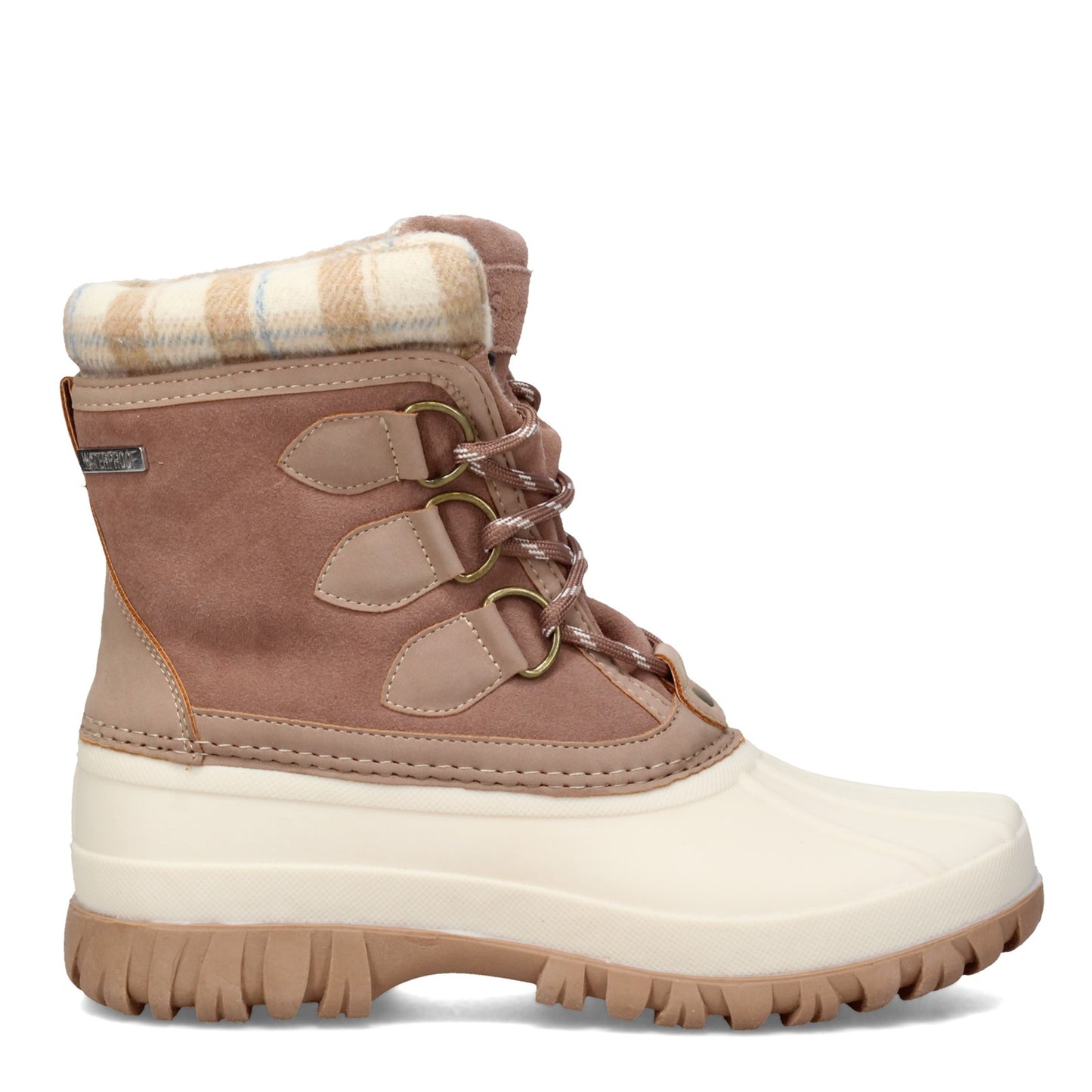 Peltz Shoes Women's Skechers Windom - Plaid Town Boot NATURAL PINK 167284-NTPK
