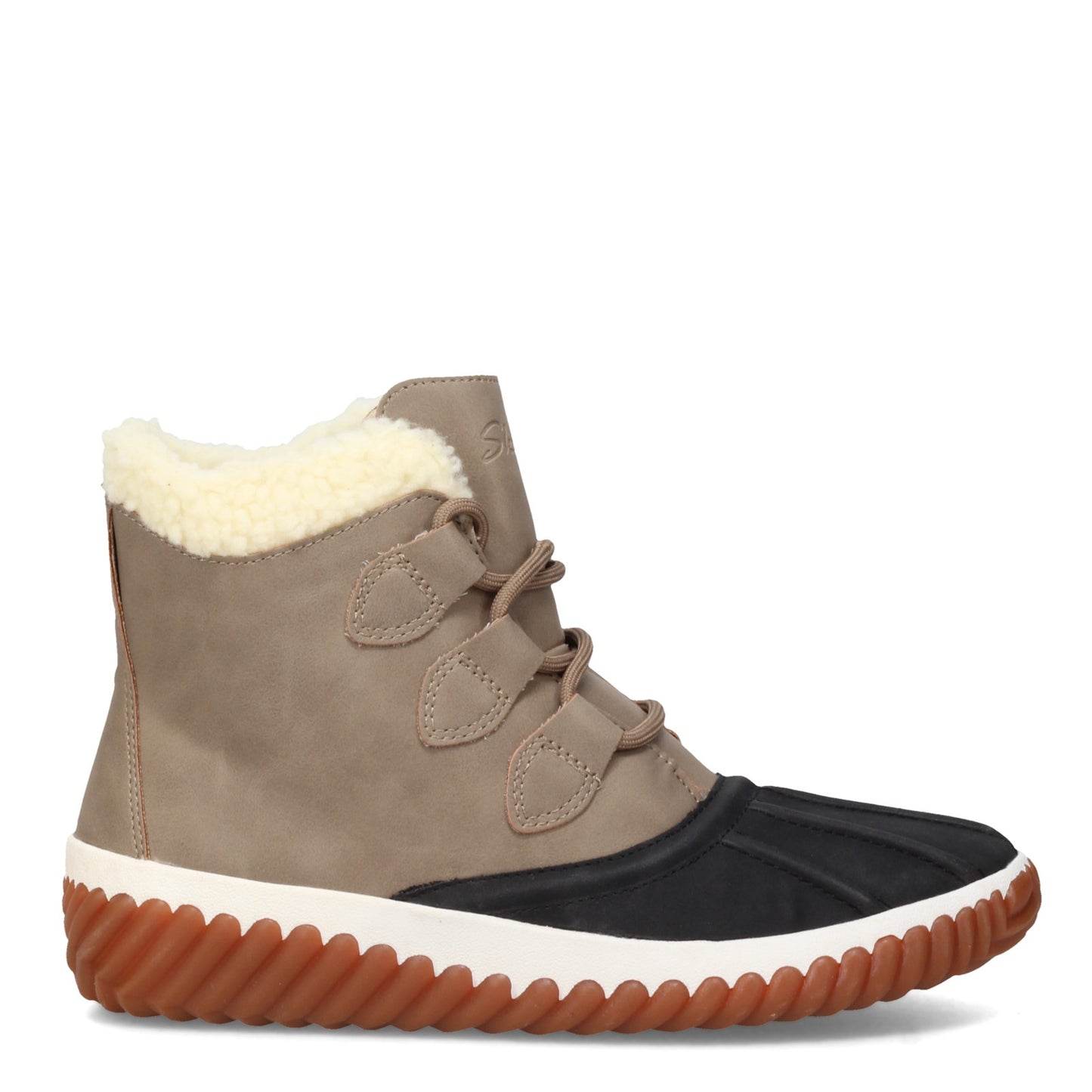 Peltz Shoes Women's Skechers Jagged Pond Boot Black/Taupe 167286-BKTP