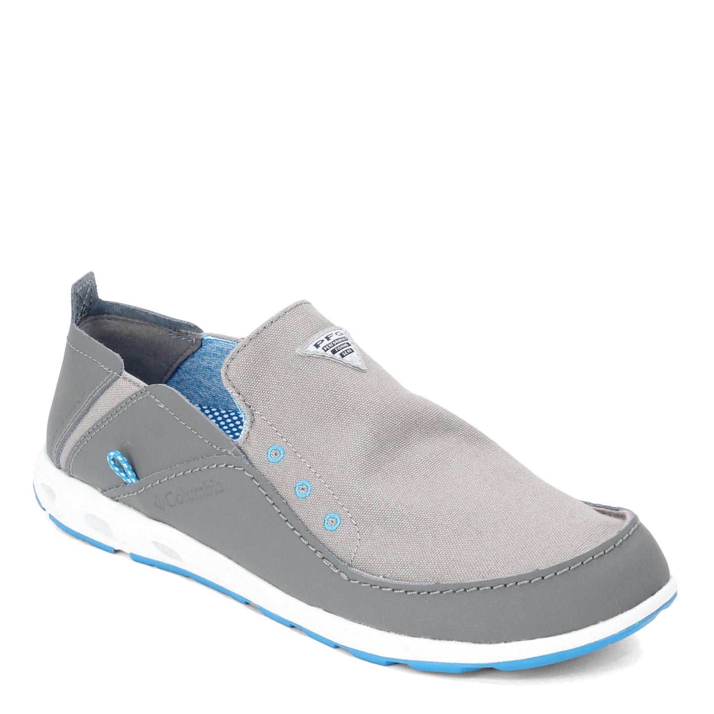 Peltz Shoes Men's Columbia Bahama Vent PFG Slip-On Boat Shoe - Wide Width GREY BLUE 1673142-029