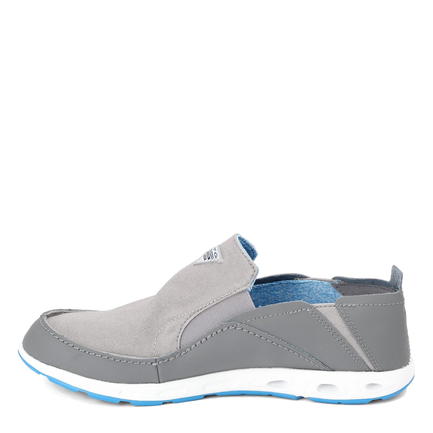 Peltz Shoes Men's Columbia Bahama Vent PFG Slip-On Boat Shoe - Wide Width GREY BLUE 1673142-029