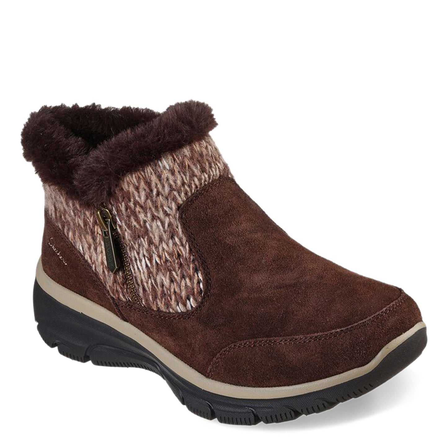 Peltz Shoes Women's Skechers Relaxed Fit: Easy Going - Warmhearted Boot Chocolate 167329-CHOC