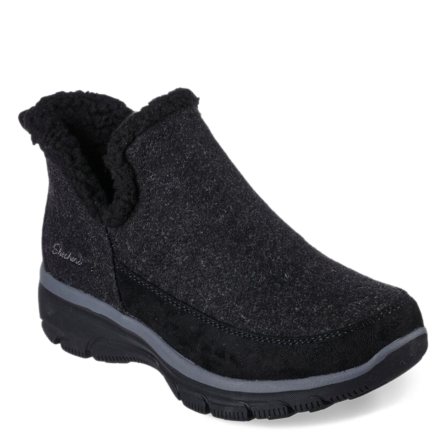 Peltz Shoes Women's Skechers Relaxed Fit: Easy Going - Winter Kiss Boot BLACK 167400-BBK