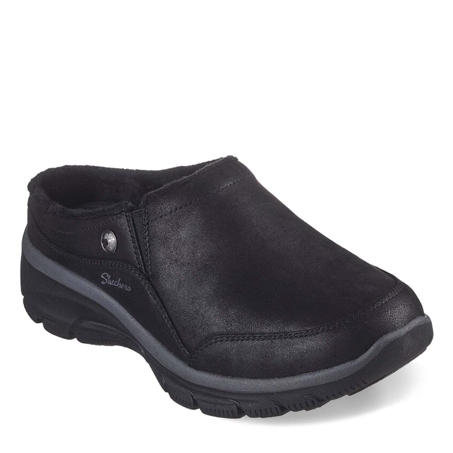 Peltz Shoes Women's Skechers Relaxed Fit: Easy Going - Latte 2 Clog Black 167870-BLK