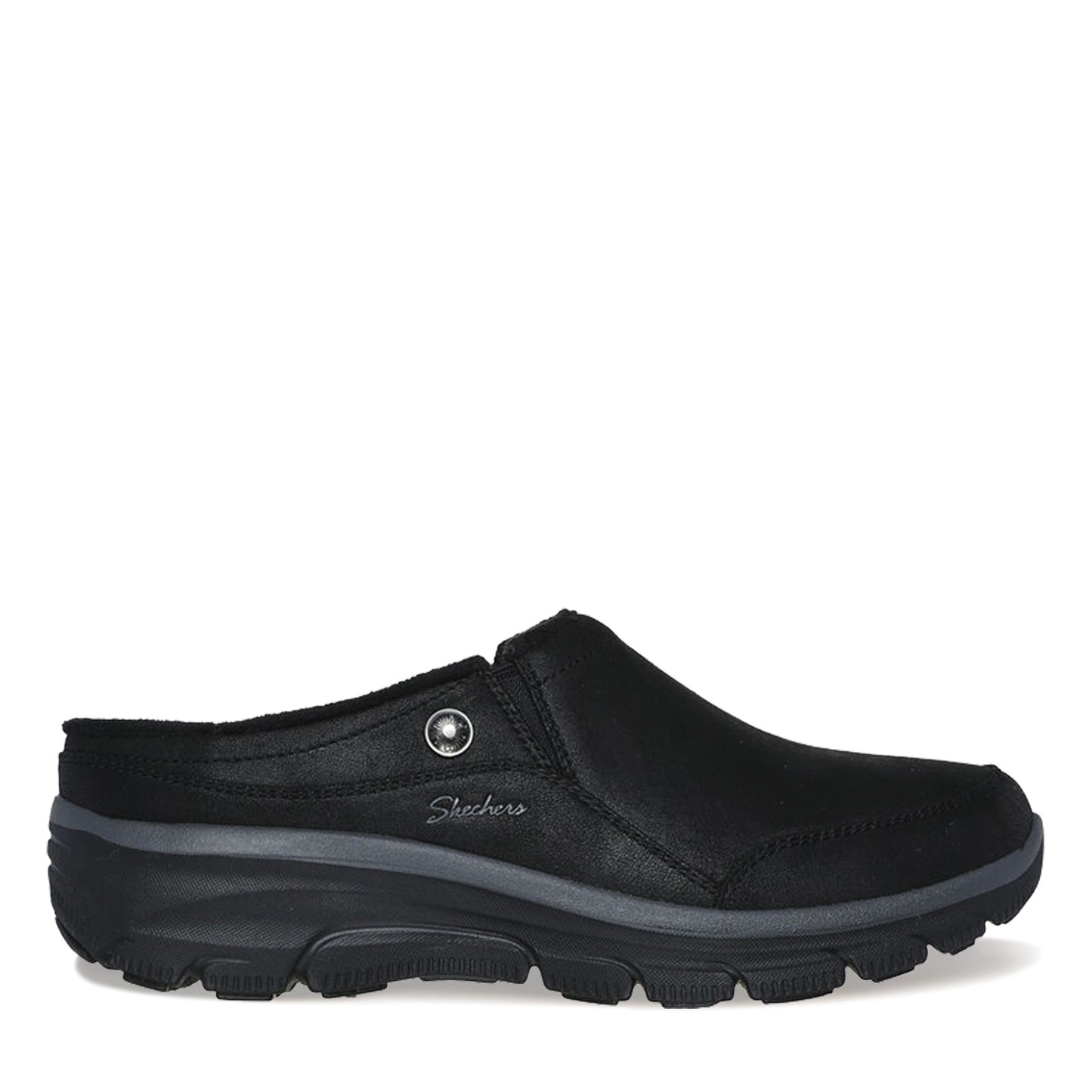 Peltz Shoes Women's Skechers Relaxed Fit: Easy Going - Latte 2 Clog Black 167870-BLK
