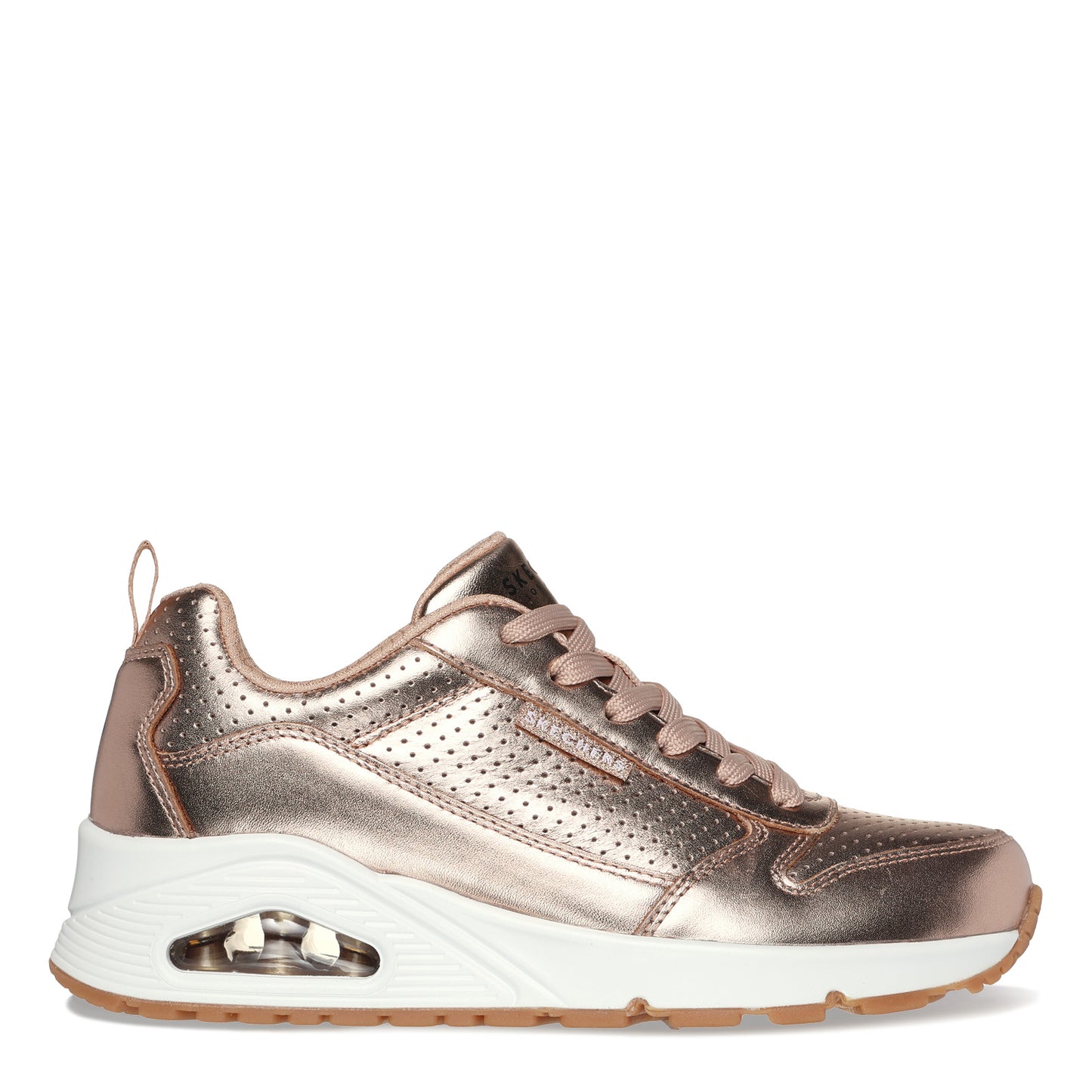 Peltz Shoes Women's Skechers Street Uno – Metallixs Sneaker Rose/Gold 177109-RSGD