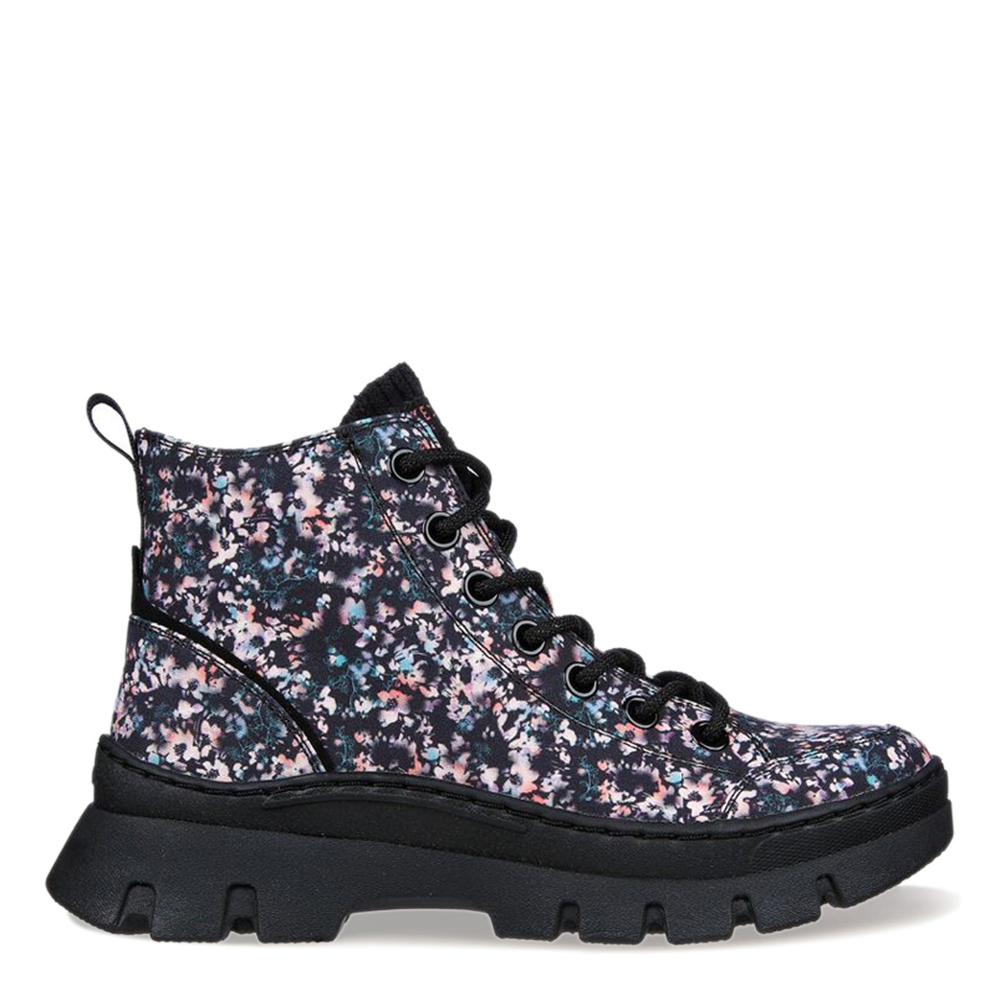 Peltz Shoes Women's Skechers Roadies Surge - Lotsa Flowers Boot Black 177261-BKMT