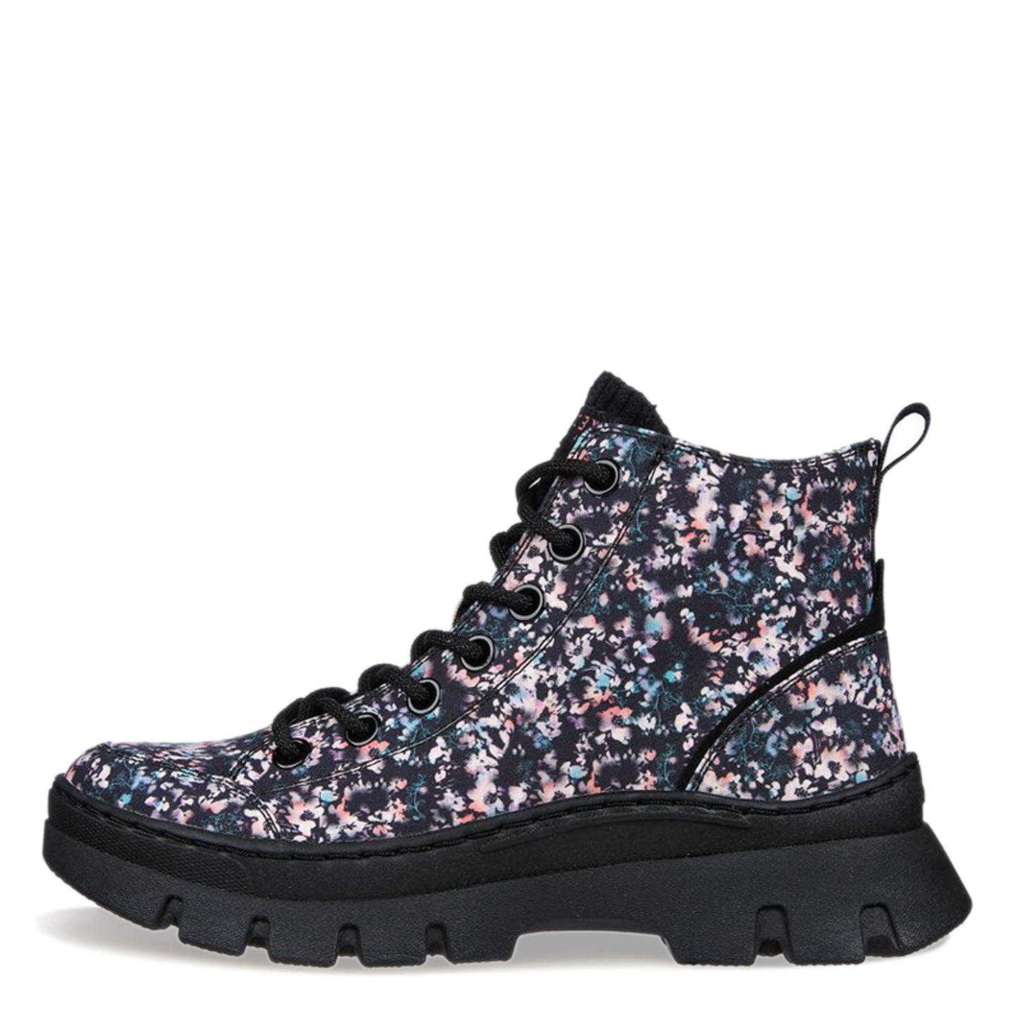 Peltz Shoes Women's Skechers Roadies Surge - Lotsa Flowers Boot Black 177261-BKMT