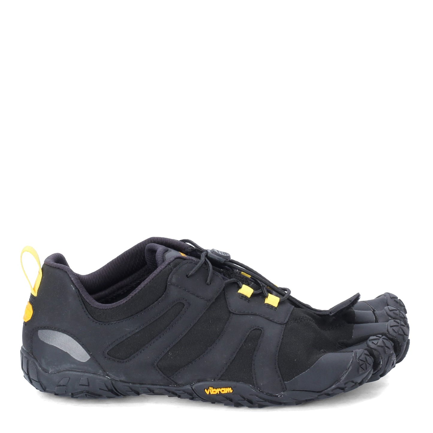 Peltz Shoes Men's Vibram FiveFingers V-Trail 2.0 Running Shoe BLACK YELLOW 19M7601