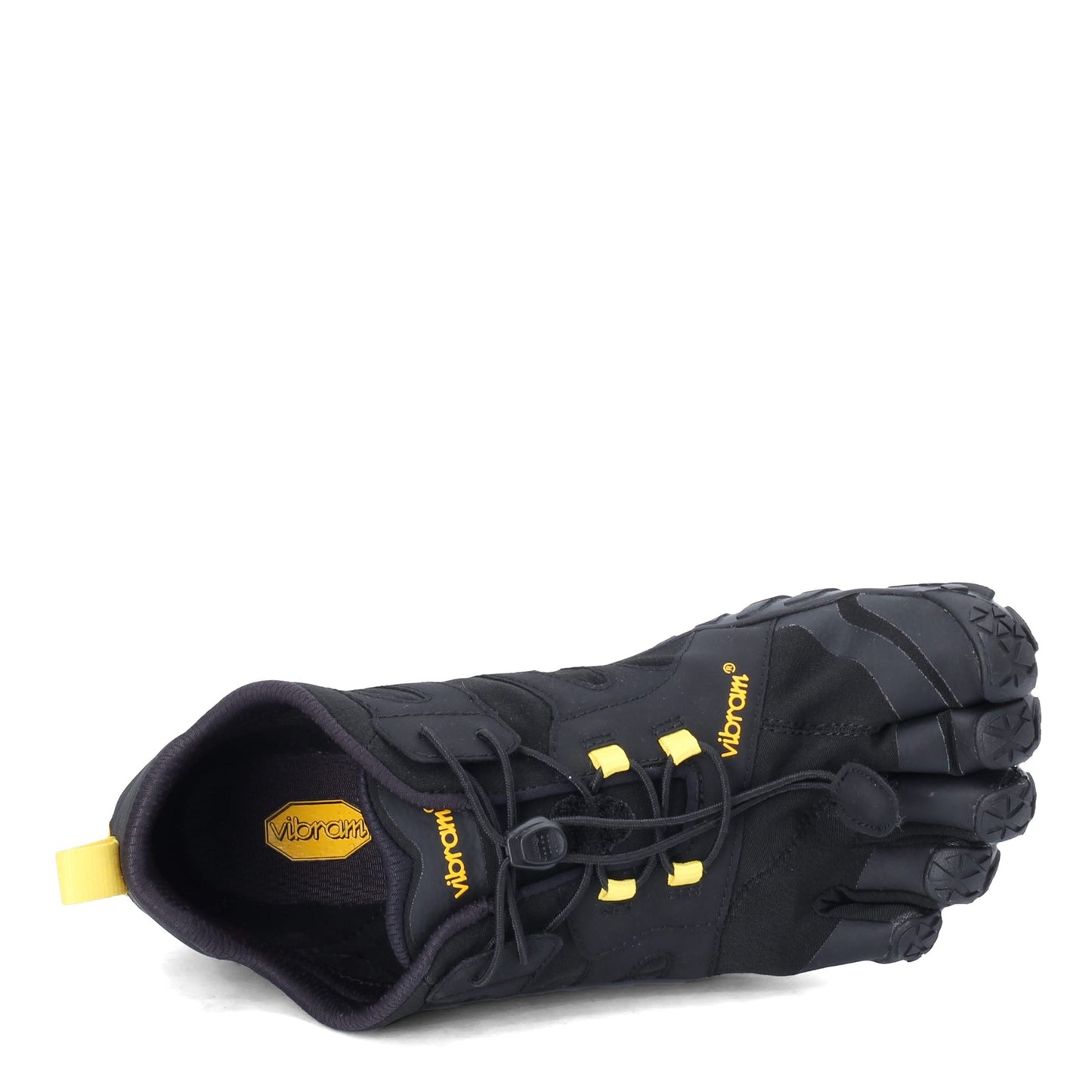 Peltz Shoes Men's Vibram FiveFingers V-Trail 2.0 Running Shoe BLACK YELLOW 19M7601