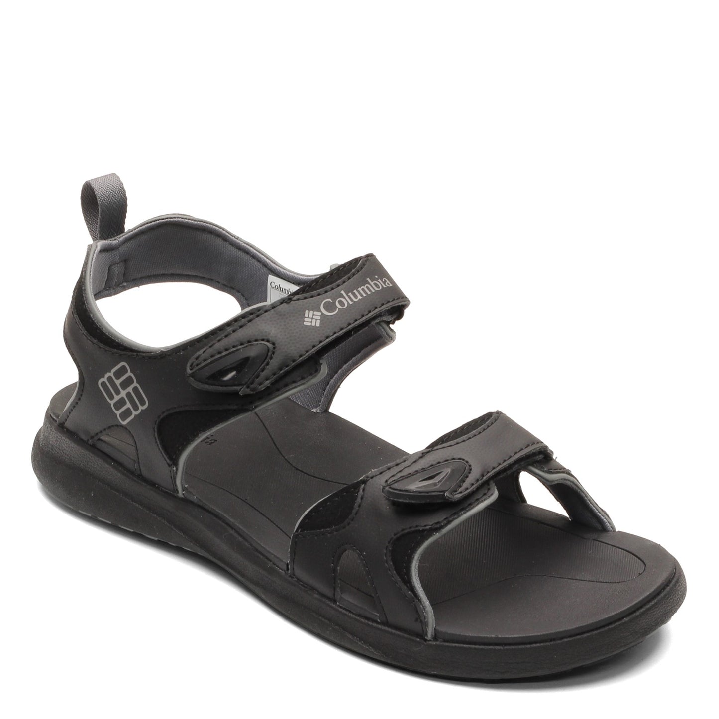 Peltz Shoes Men's Columbia 2 Strap Sandal BLACK GREY 1907061-010