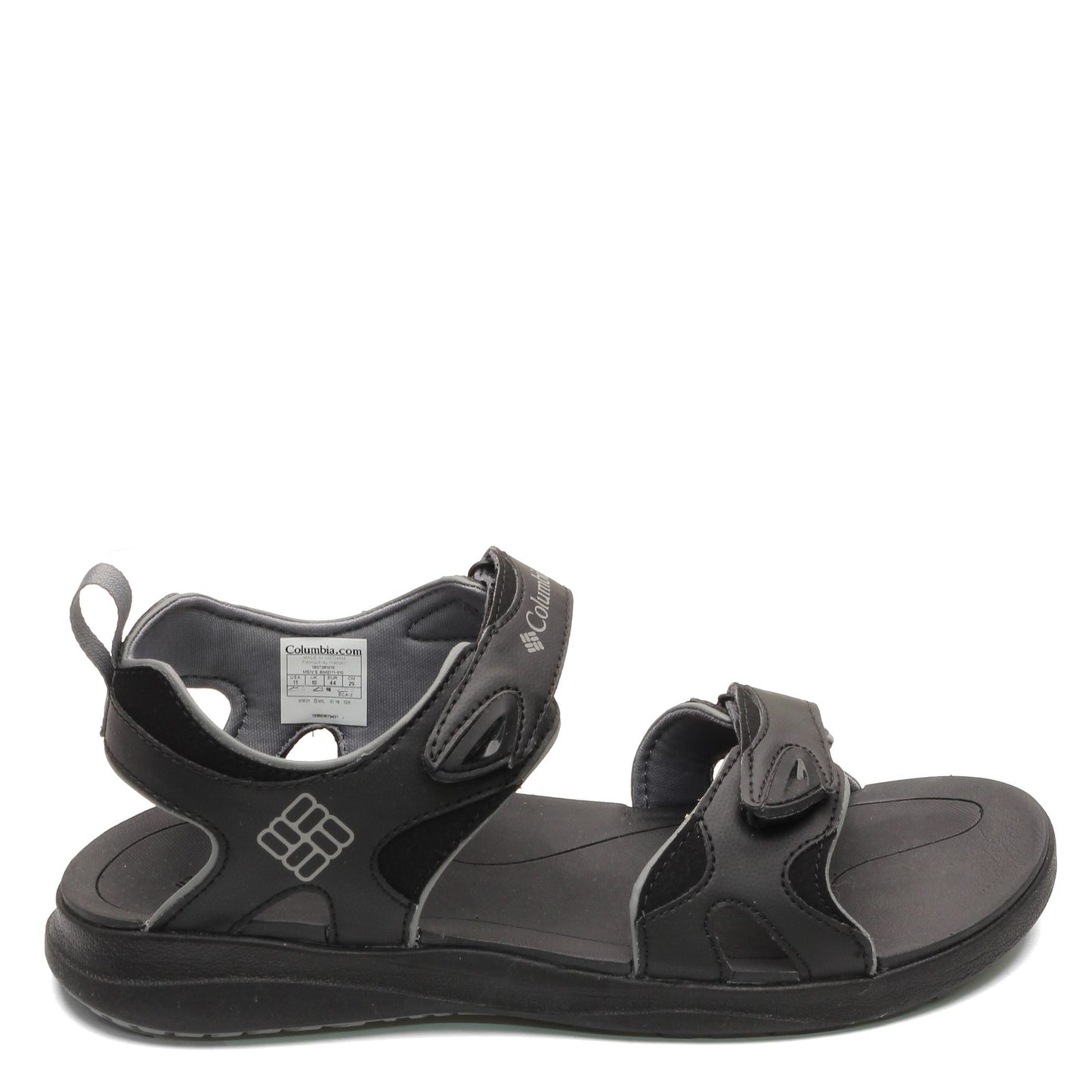 Peltz Shoes Men's Columbia 2 Strap Sandal BLACK GREY 1907061-010