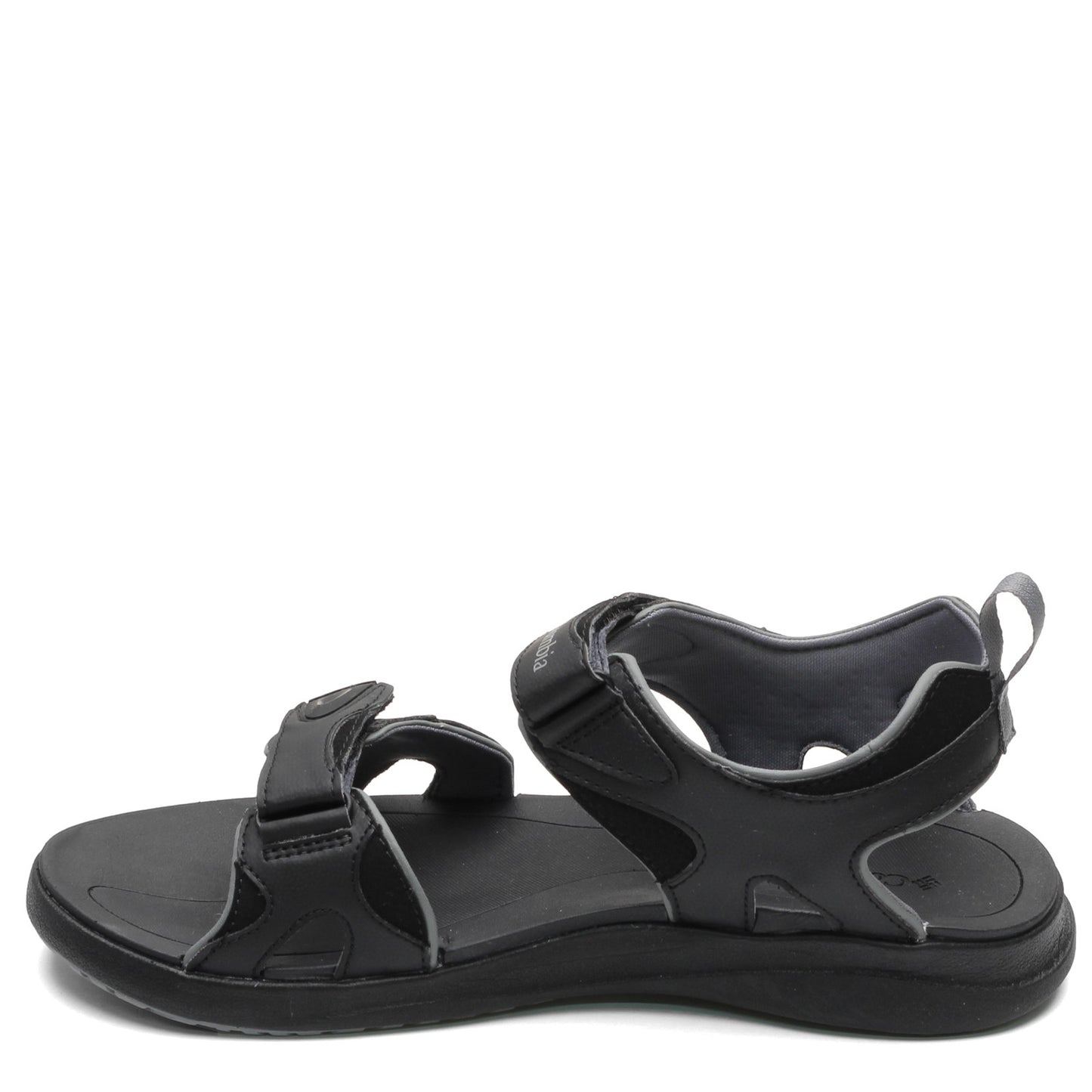 Peltz Shoes Men's Columbia 2 Strap Sandal BLACK GREY 1907061-010