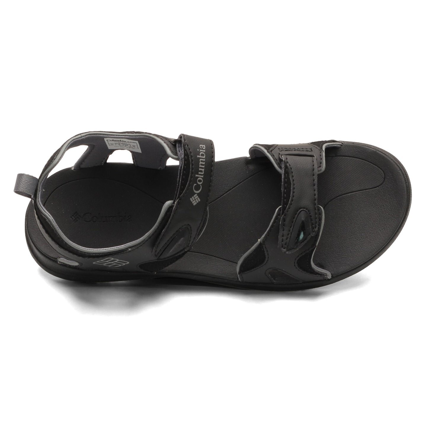 Peltz Shoes Men's Columbia 2 Strap Sandal BLACK GREY 1907061-010