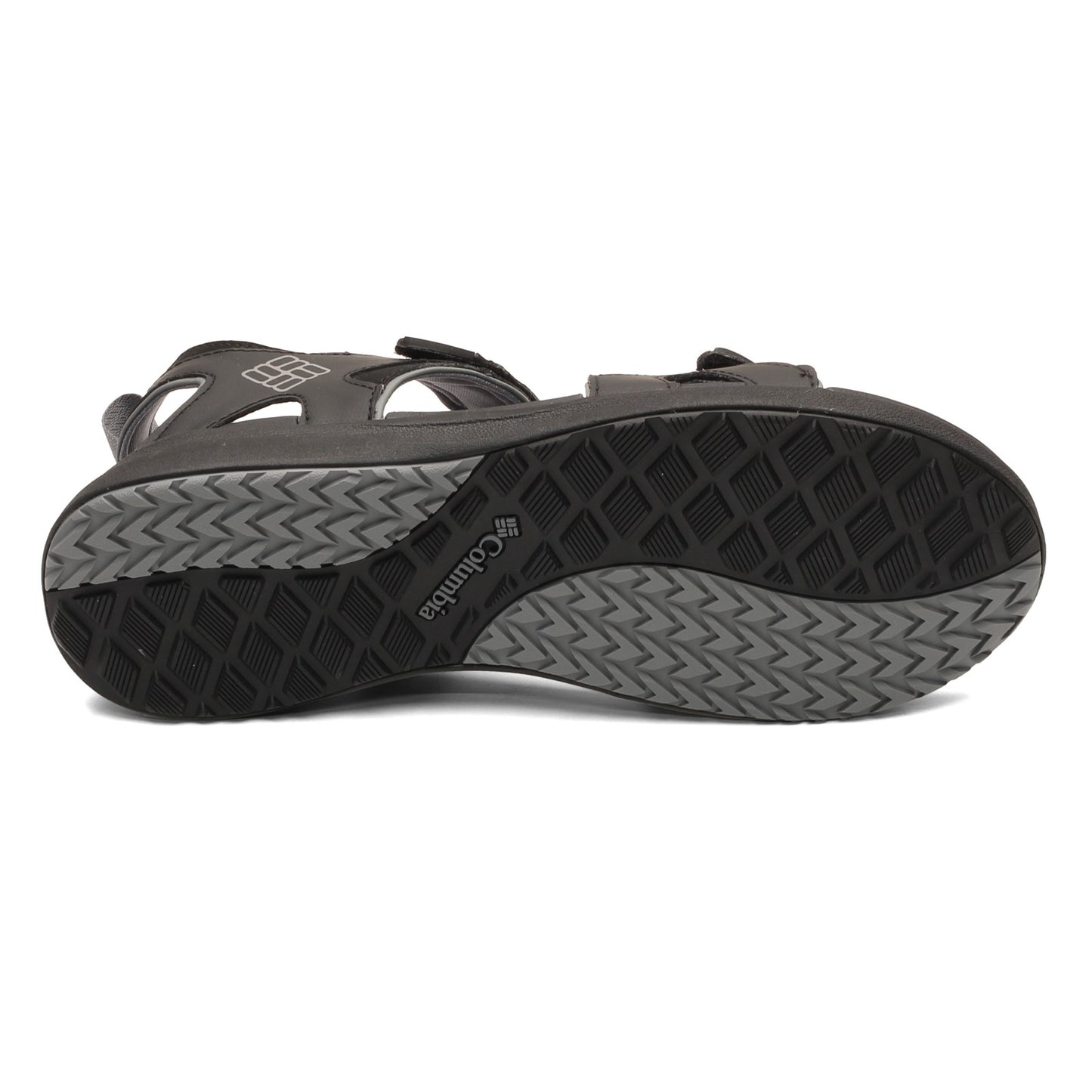 Peltz Shoes Men's Columbia 2 Strap Sandal BLACK GREY 1907061-010