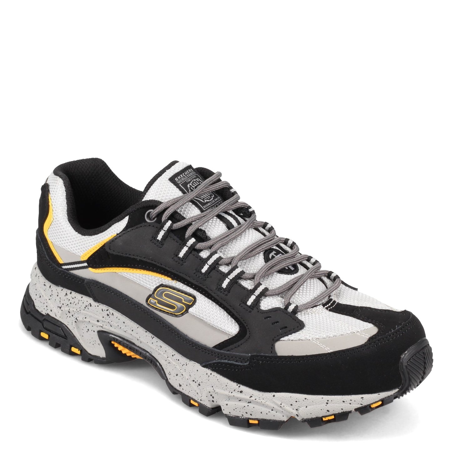 Peltz Shoes Men's Skechers Stamina ST Sneaker BLACK / GRAY 200033-BKGY