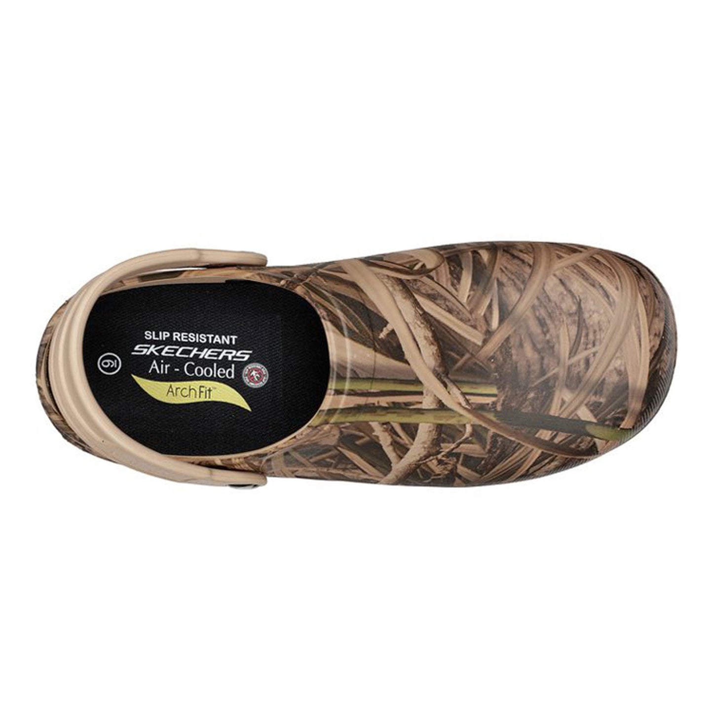 Peltz Shoes Men's Skechers Work Arch Fit: Riverbound SR Clog CAMO 200092-CAMO