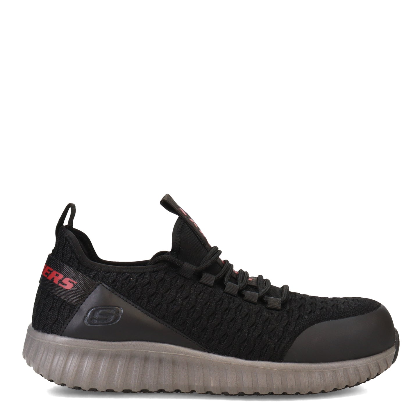 Peltz Shoes Men's Skechers Work Cicades - Korbyn Comp Toe Work Shoe Black Grey 200153-BKGY