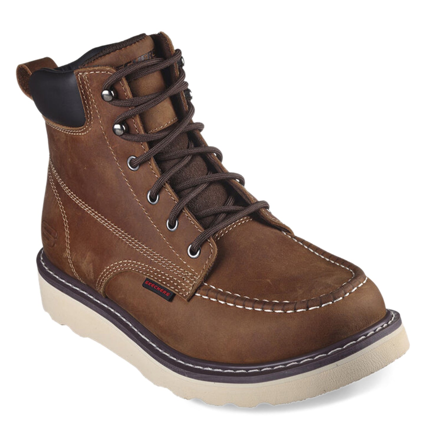 Peltz Shoes Men's Skechers Work Kadmiel - Bennot Work Boot Dark Brown 200180-CDB