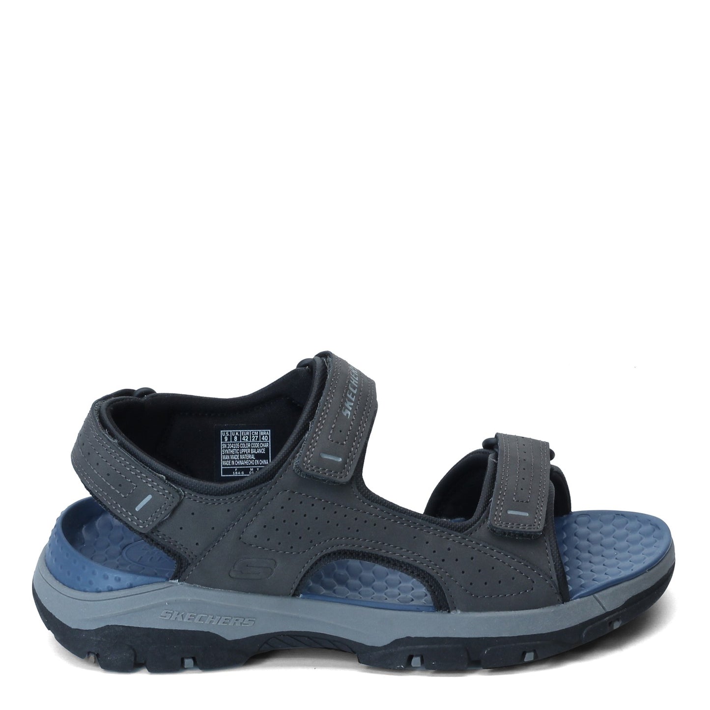 Peltz Shoes Men's Skechers Tresmen Garo Sandal CHARCOAL 204105-CHAR