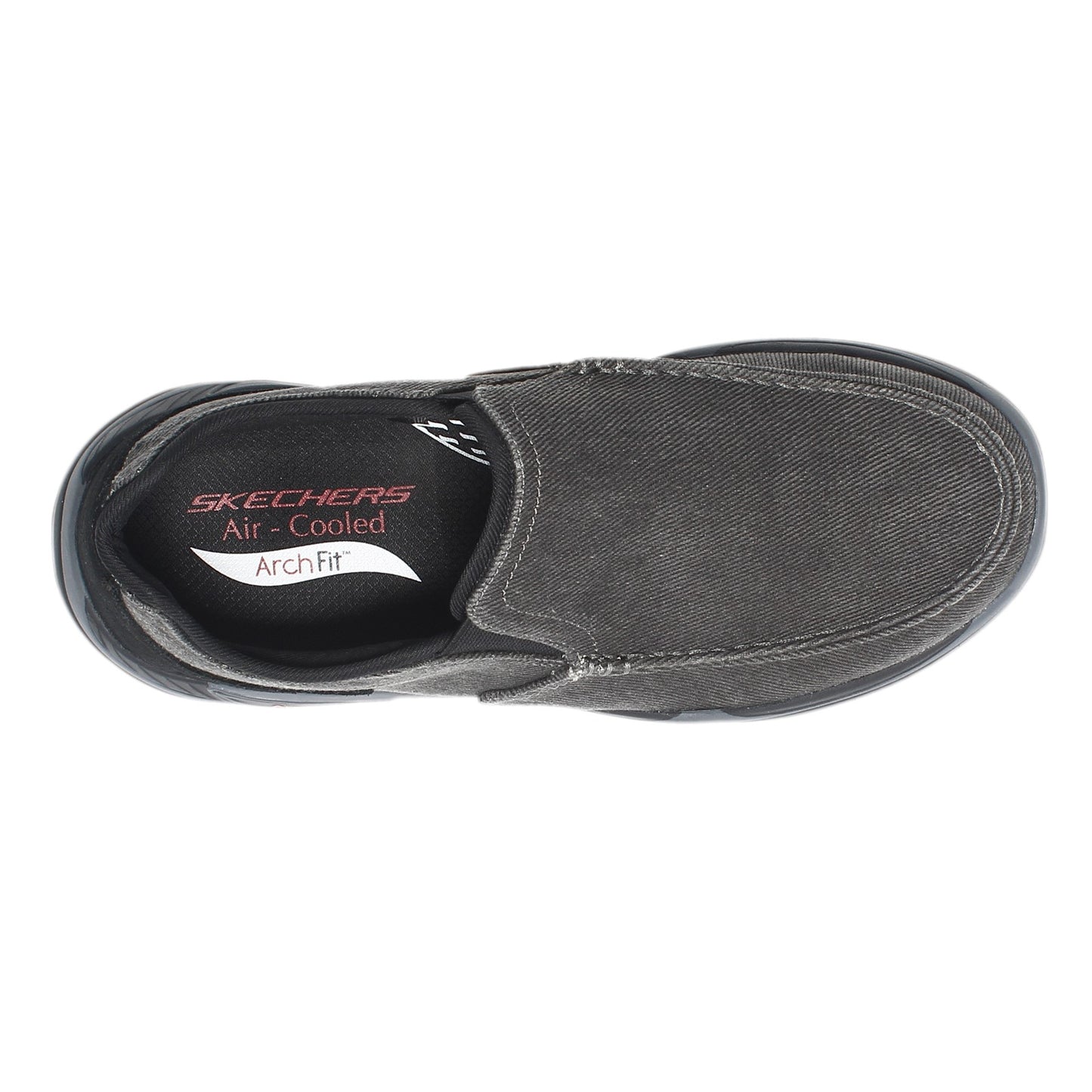 Peltz Shoes Men's Skechers Arch Fit Motley - Rolens Slip-On - Wide Width BLACK 204178WW-BLK