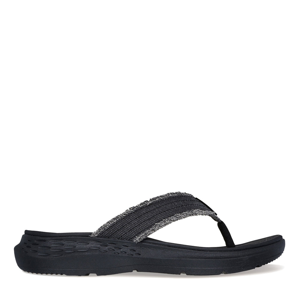 memory foam mens frayed flip flops