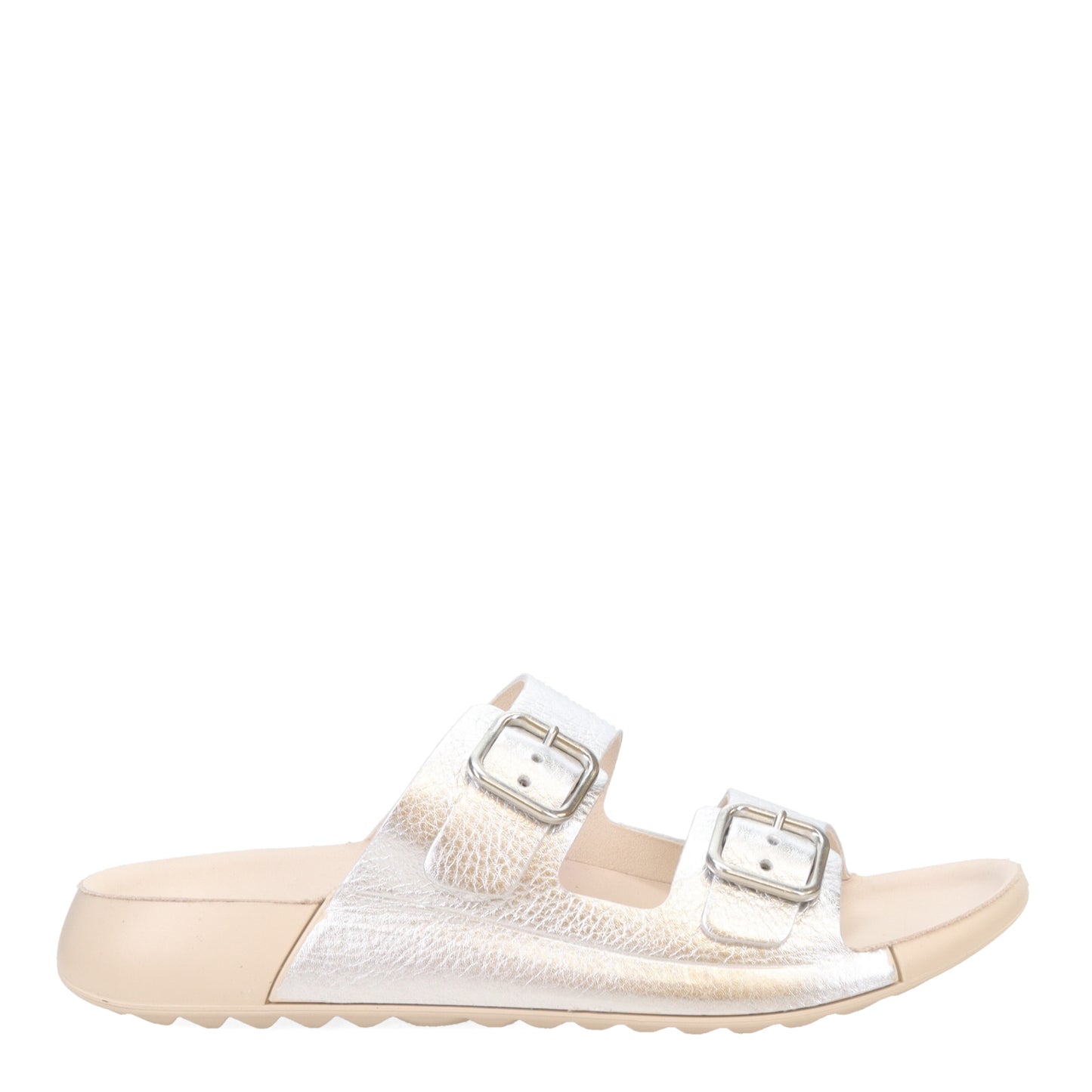 Peltz Shoes Women's Ecco 2nd Cozmo 2 Band Buckle Sandal SILVER 206833-01682