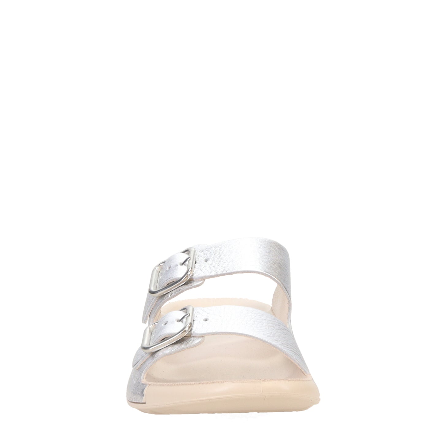 Peltz Shoes Women's Ecco 2nd Cozmo 2 Band Buckle Sandal SILVER 206833-01682