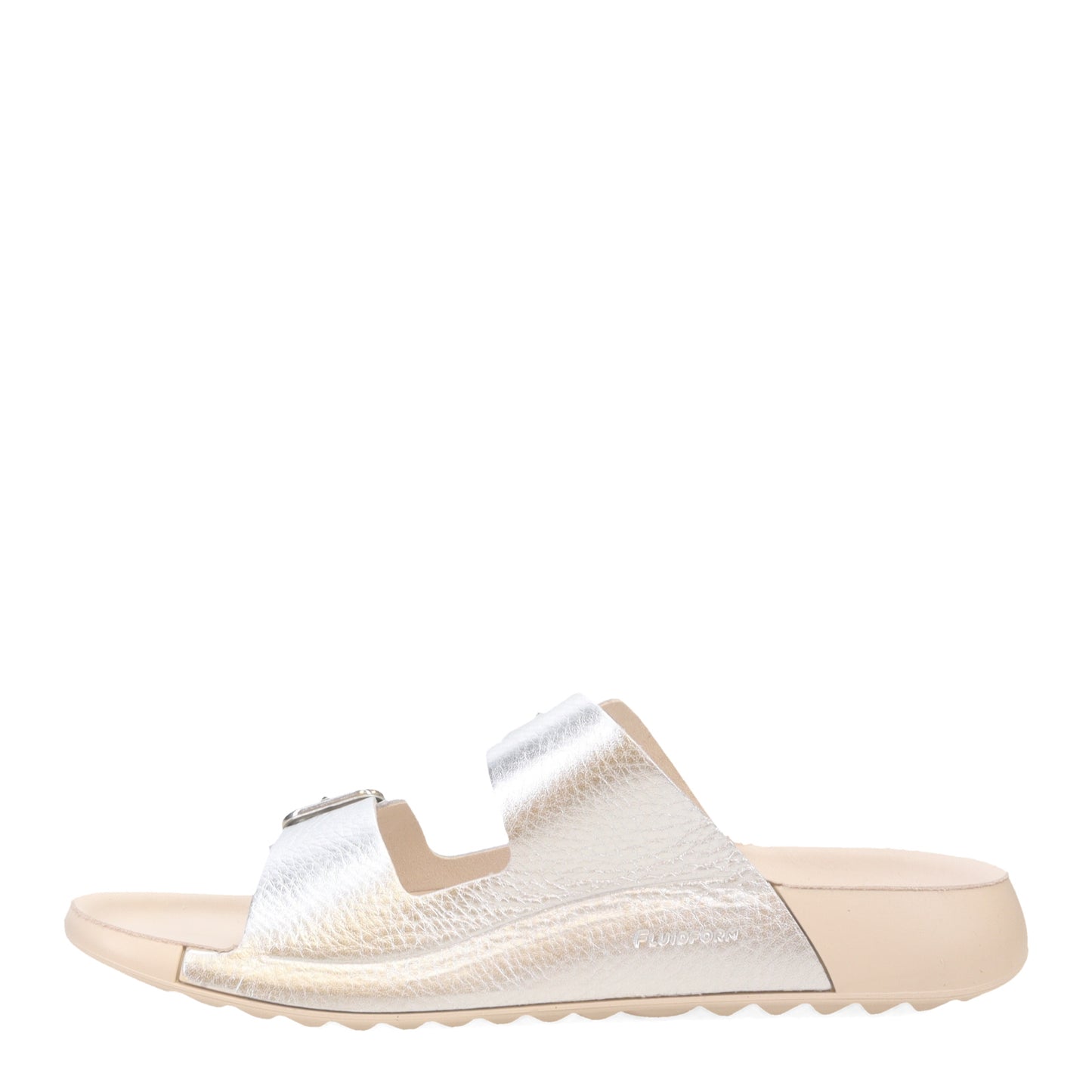 Peltz Shoes Women's Ecco 2nd Cozmo 2 Band Buckle Sandal SILVER 206833-01682