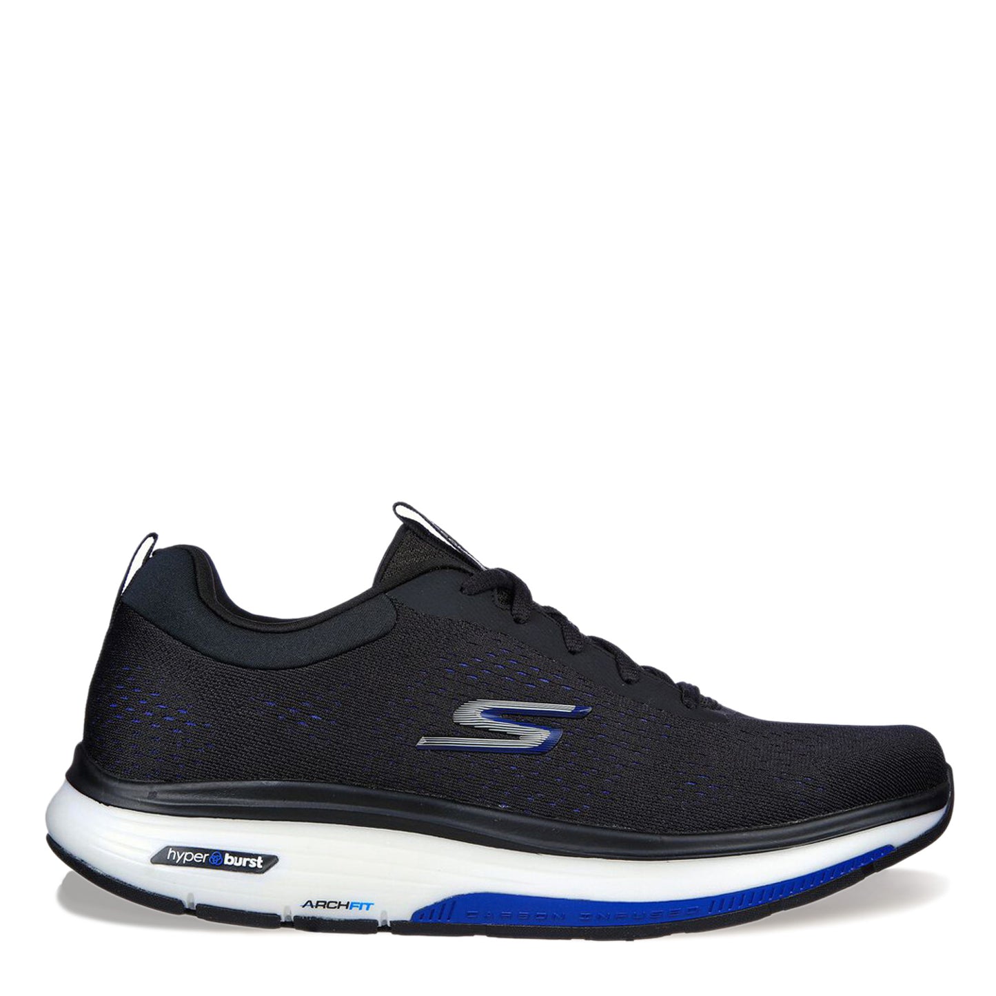 Peltz Shoes Men's Skechers GO Walk Arch Fit Workout Walker - Outpace Sneaker BLACK / BLUE 216244-BKBL