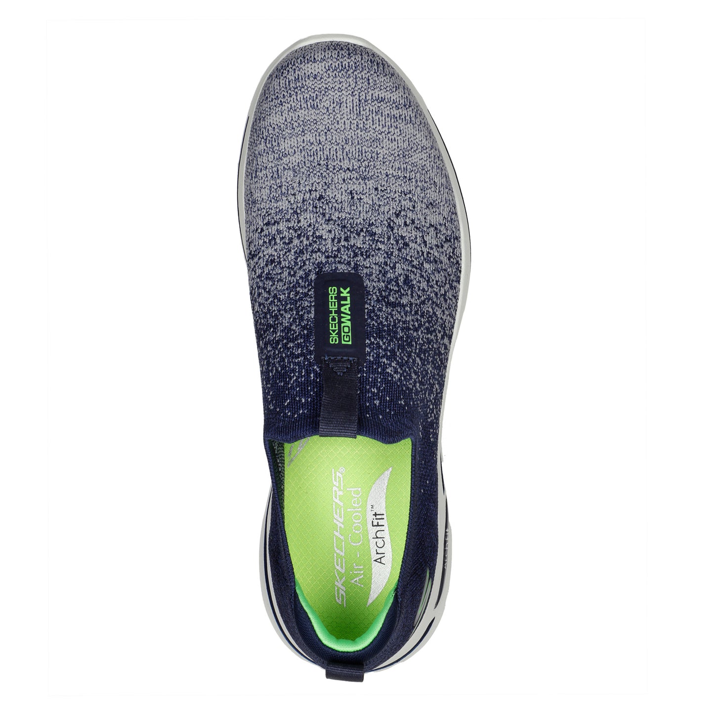 Peltz Shoes Men's Skechers GO WALK Arch Fit - Linear Axis Sneaker NAVY LIME 216256-NVLM