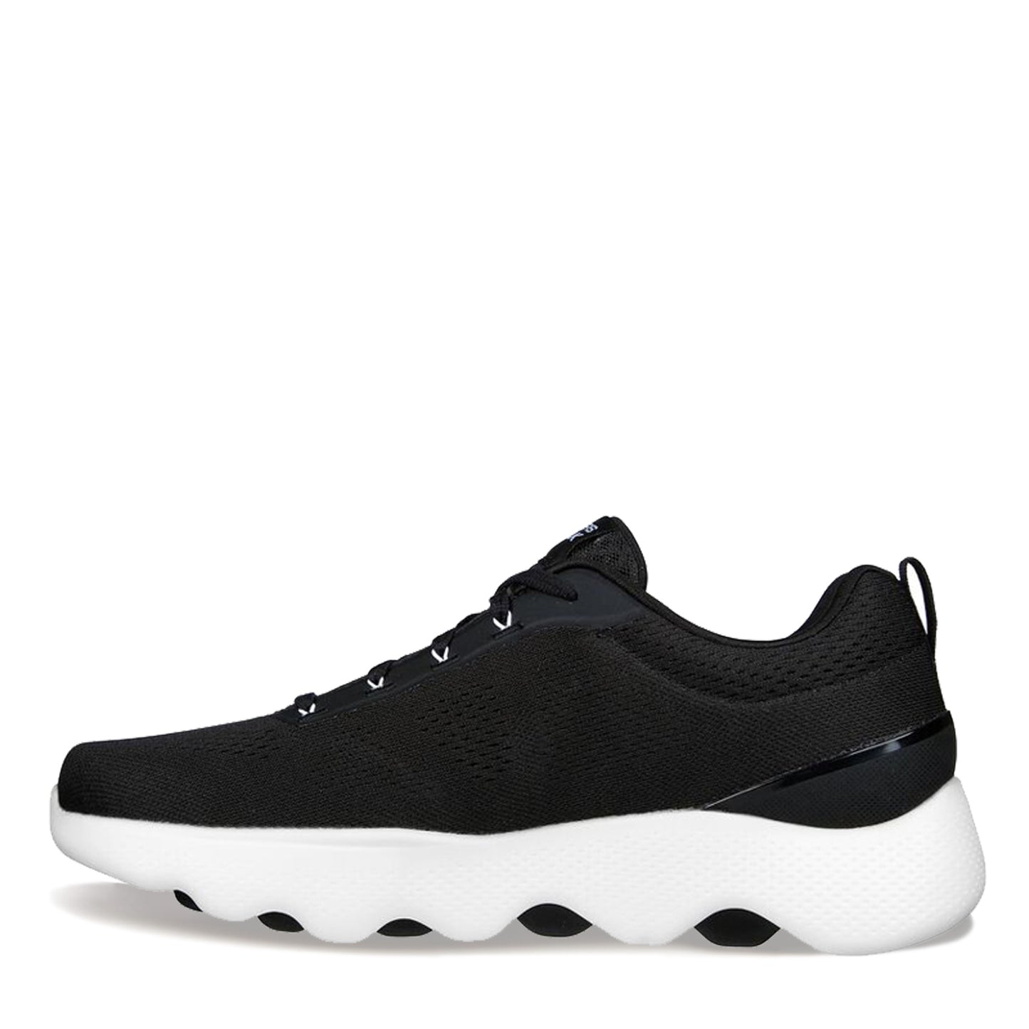 Peltz Shoes Men's Skechers GO WALK Massage Fit Sneaker BLACK WHITE 216404-BKW