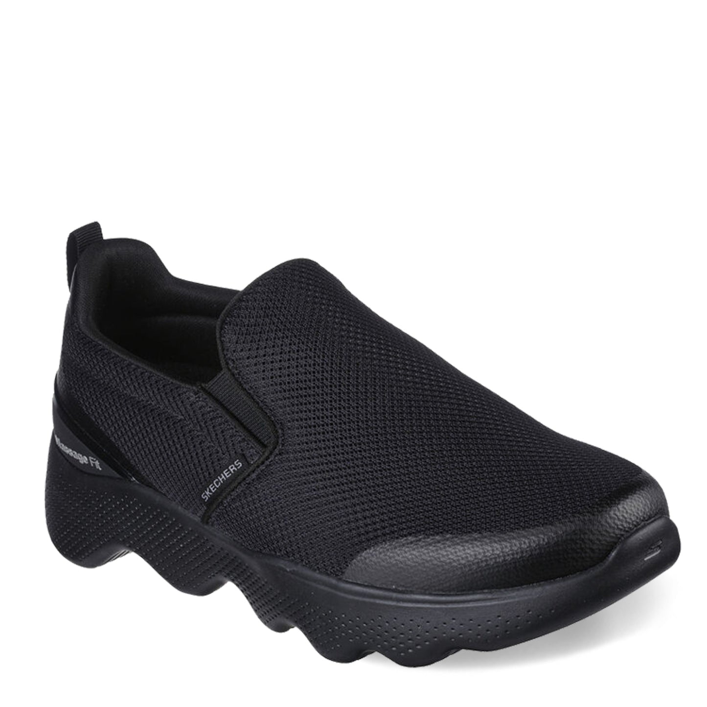 Peltz Shoes Men's Skechers GO WALK Massage Fit – Ripple Sneaker BLACK 216408-BBK