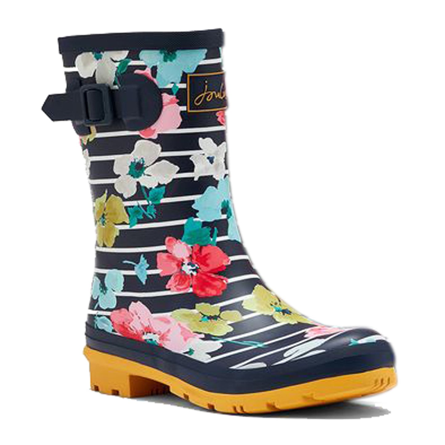 Peltz Shoes Women's Joules Mollywelly Rain Boot BLUE STRIPE 216564-BLUSTPFL