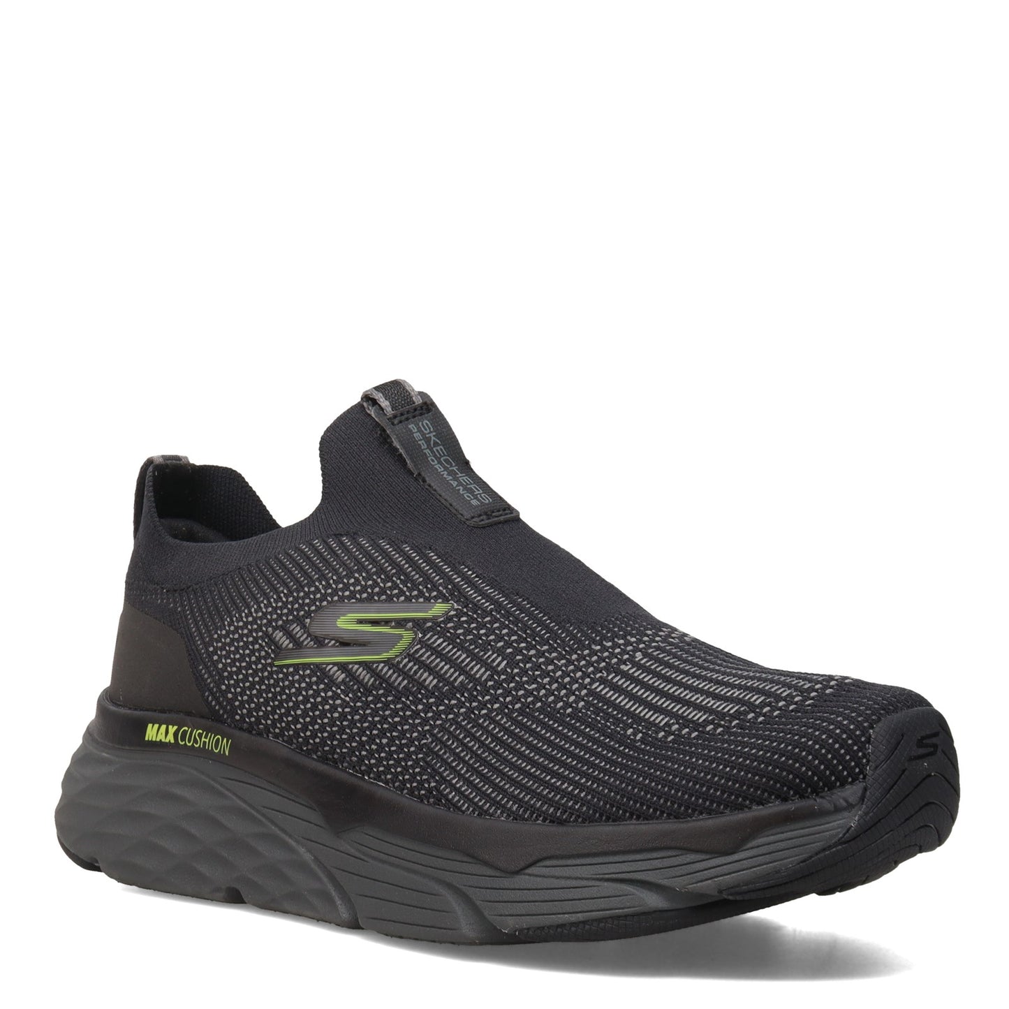 Peltz Shoes Men's Skechers Max Cushioning Elite - Amplifier Sneaker - Wide Width BLACK LIME 220061WW-BKLM