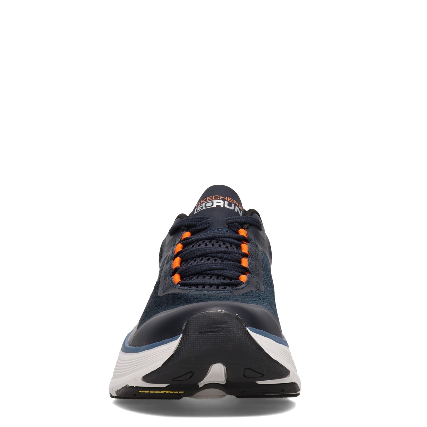 Peltz Shoes Men's Skechers Max Cushioning Arch Fit Walking Shoe NAVY ORANGE 220196-NVOR