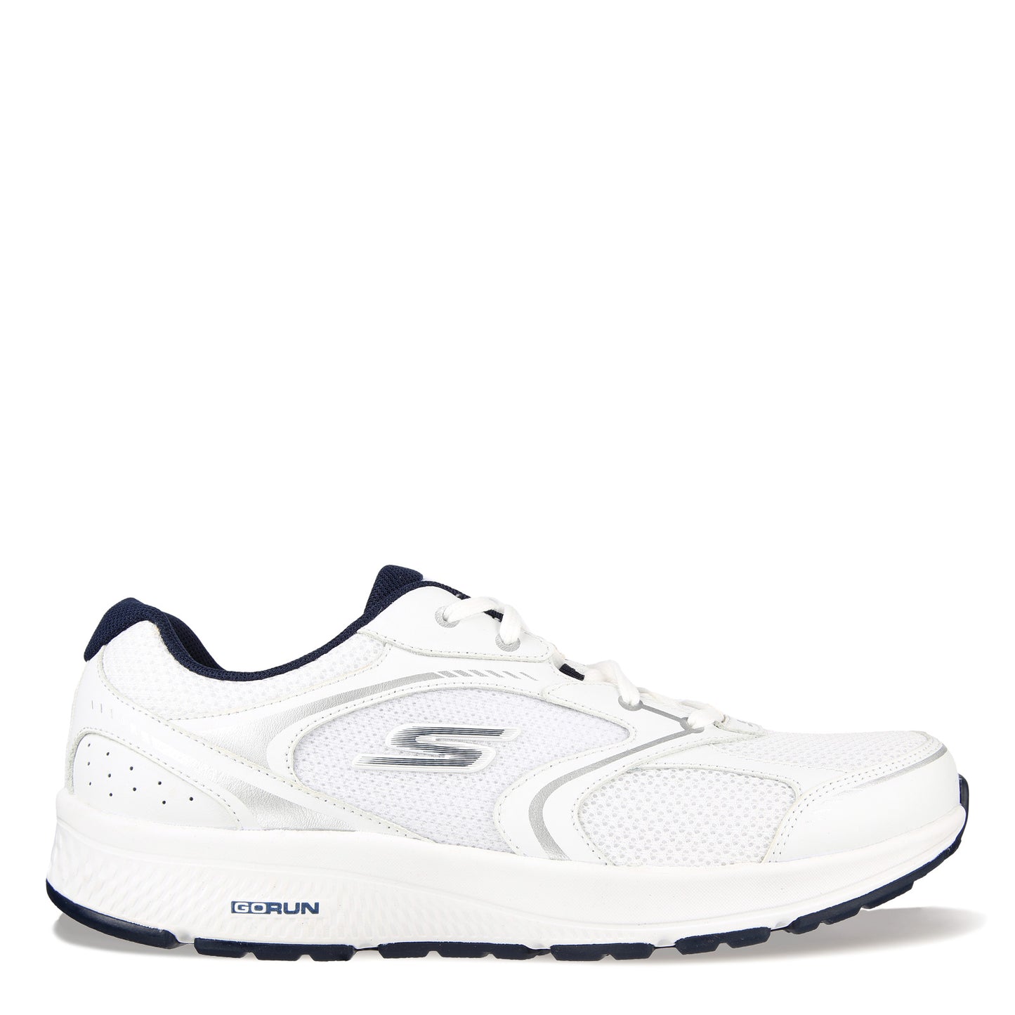 Peltz Shoes Men's Skechers GO RUN Consistent – Specie Running Shoe - Wide Width White Navy 220371WW-WNV