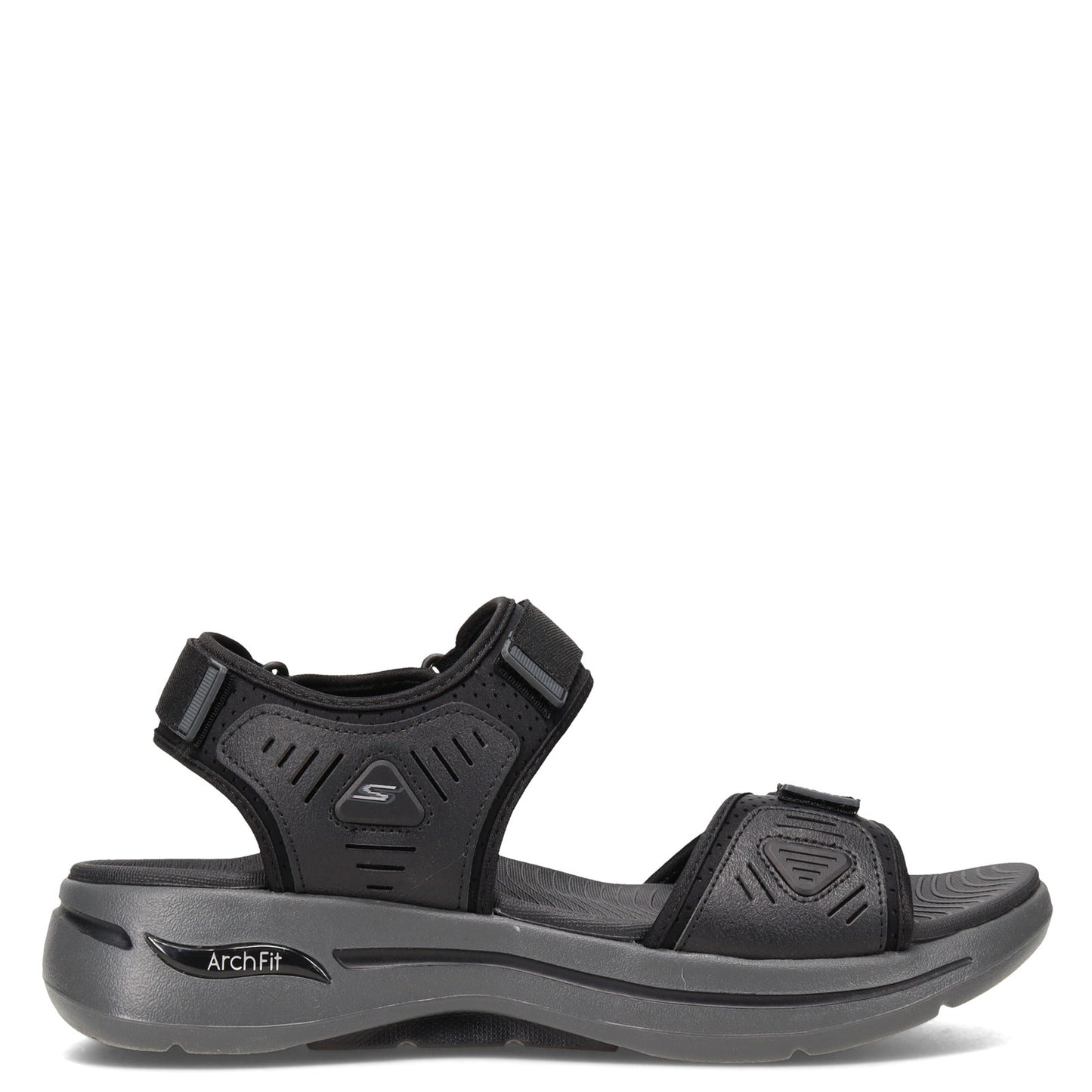 Peltz Shoes Men's Skechers GOwalk Arch Fit Sandal BLACK / CHARCOAL 229020-BKCC