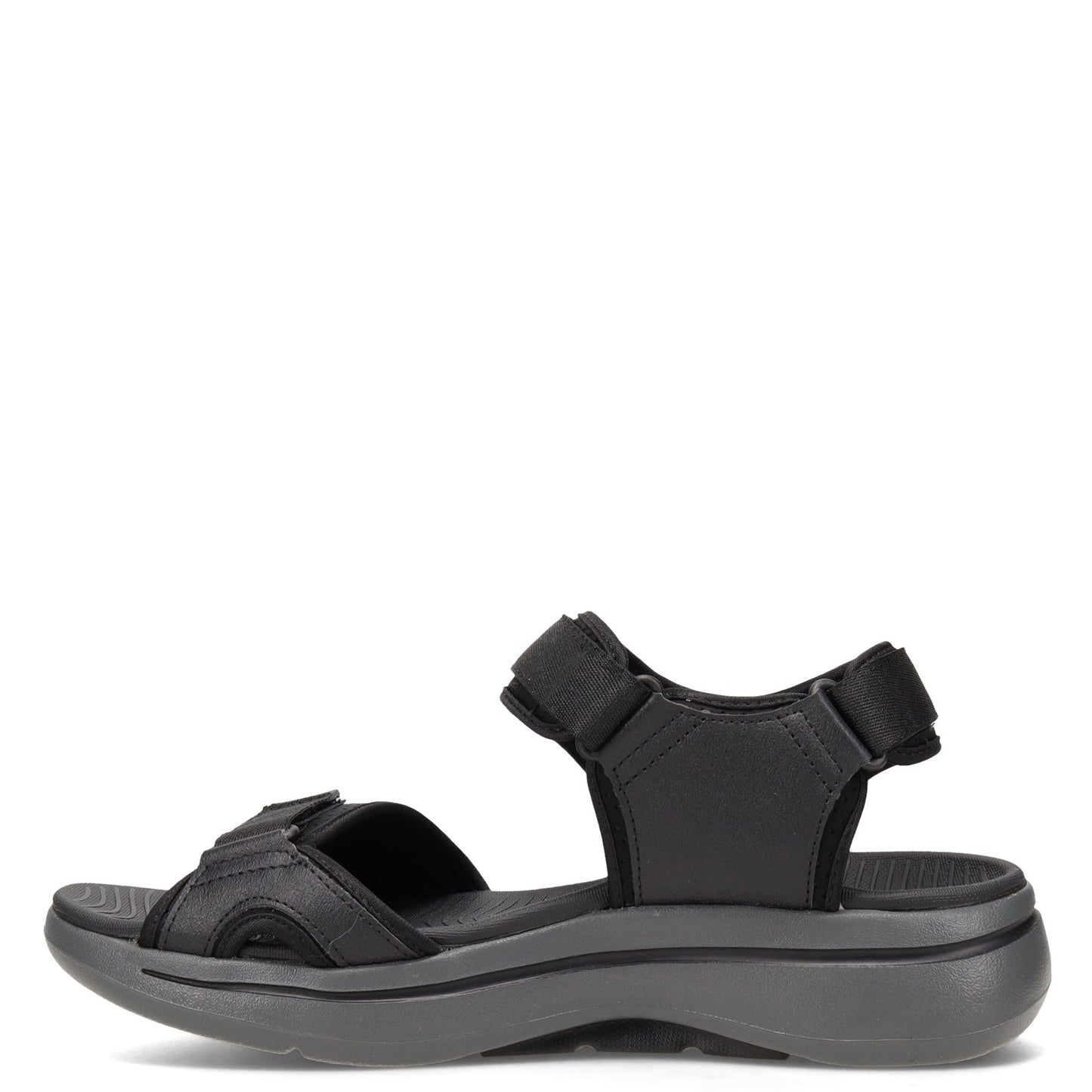 Peltz Shoes Men's Skechers GOwalk Arch Fit Sandal BLACK / CHARCOAL 229020-BKCC