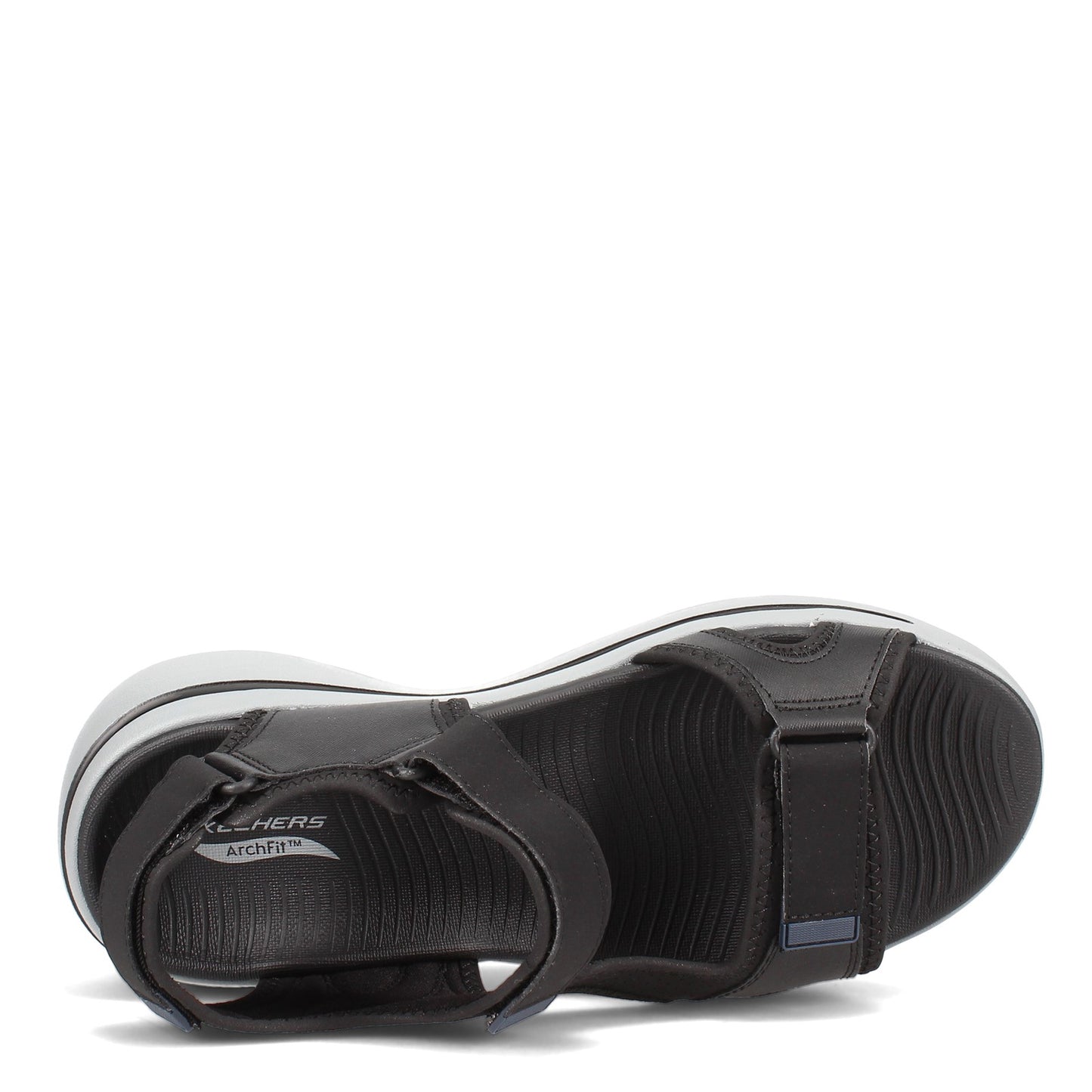 Peltz Shoes Men's Skechers GOwalk Arch Fit - Mission Sandal BLACK NAVY 229021-BKNV