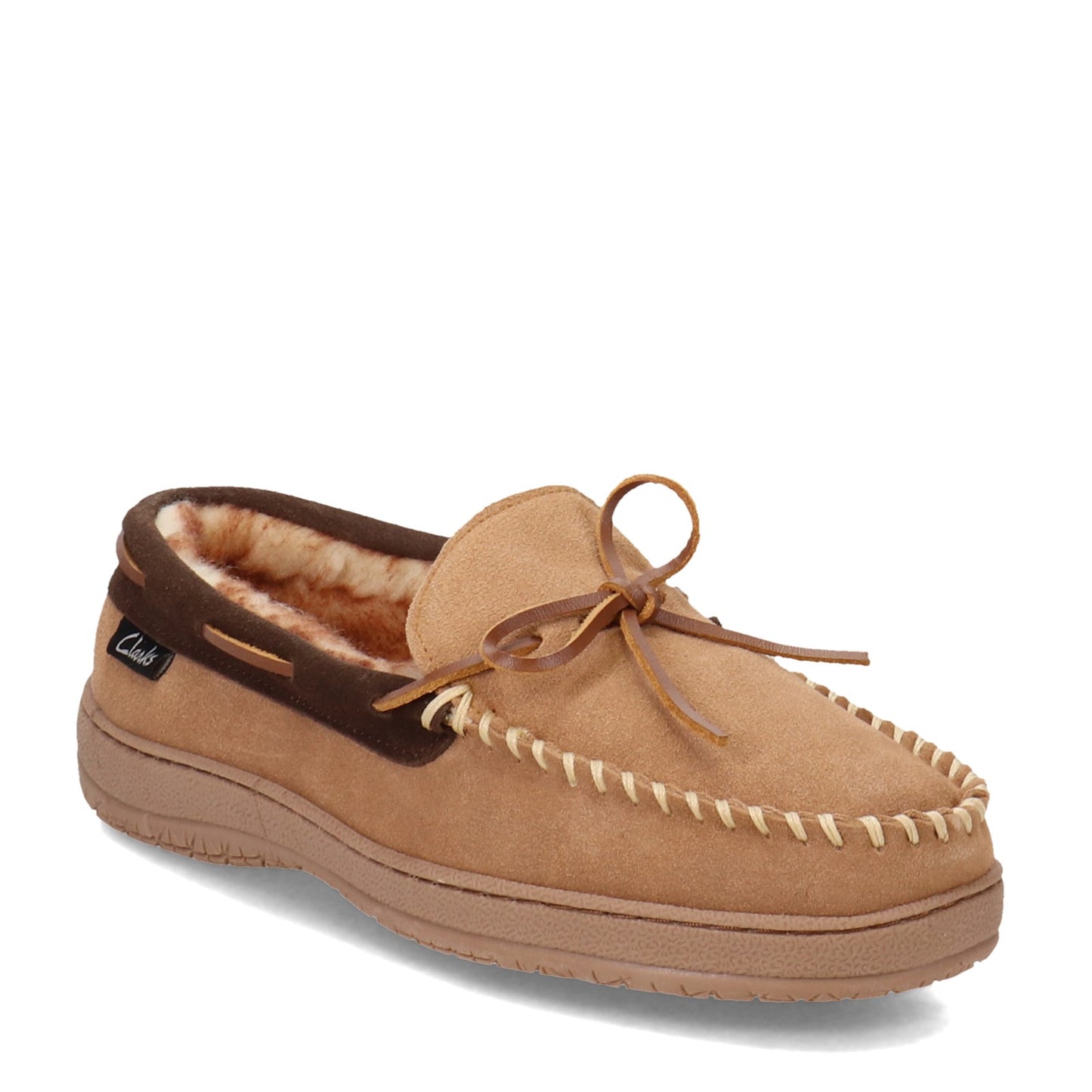 Peltz Shoes Men's Clarks Moccasin Slipper TAN BROWN 22SH-011-SIM CB