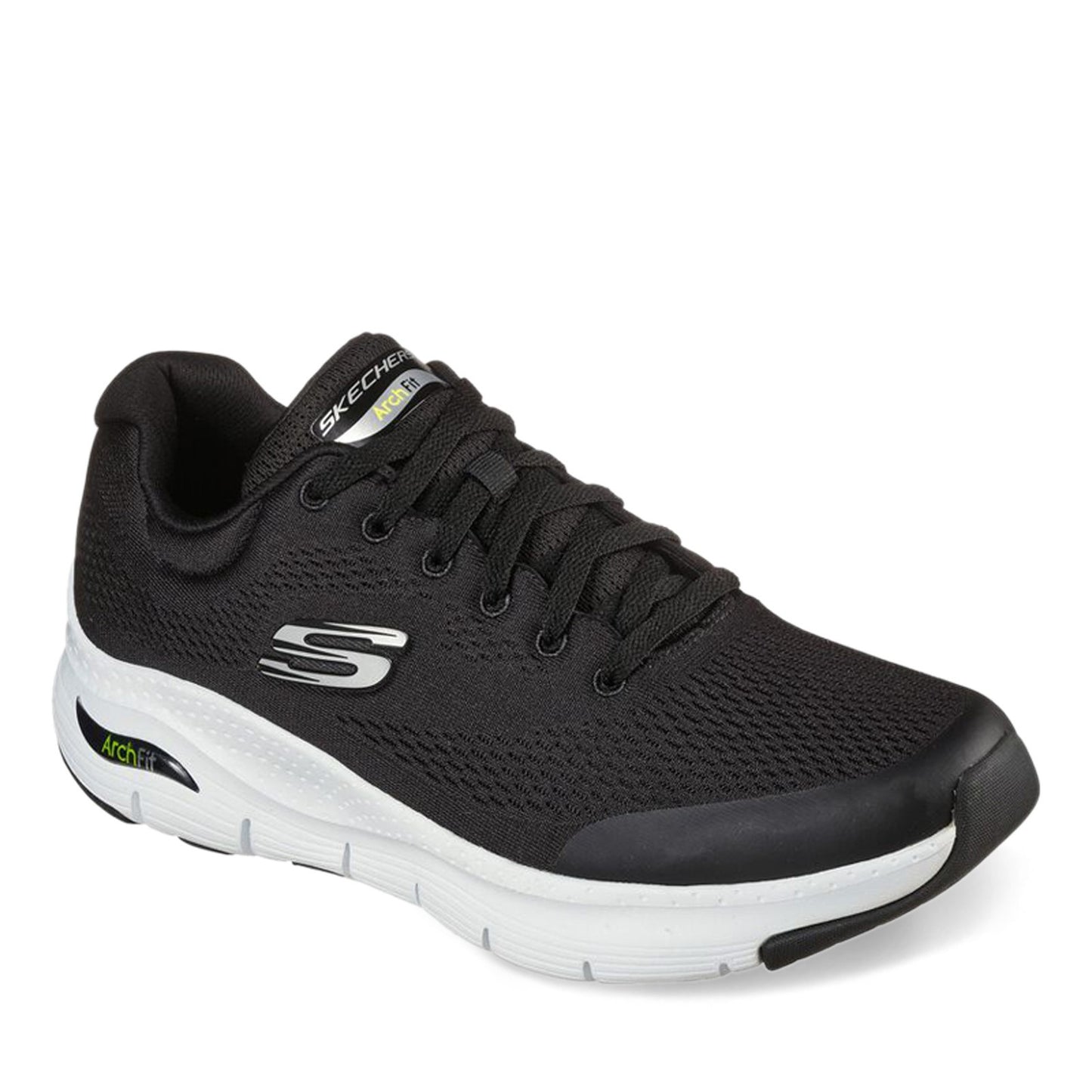 Peltz Shoes Men's Skechers Arch Fit Walking Shoe BLACK- WHI 232040-BKW