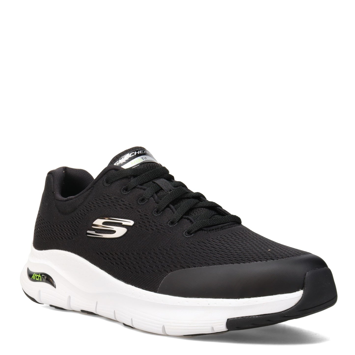 Peltz Shoes Men's Skechers Arch Fit Walking Shoe - Wide Width BLACK- WHI 232040WW-BKW