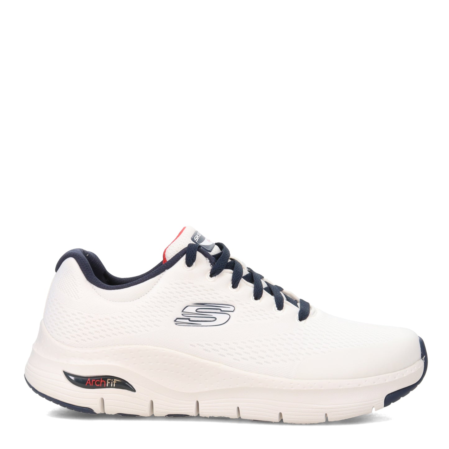 Peltz Shoes Men's Skechers Arch Fit Walking Shoe - Wide Width WHITE NAVY 232040WW-WNV