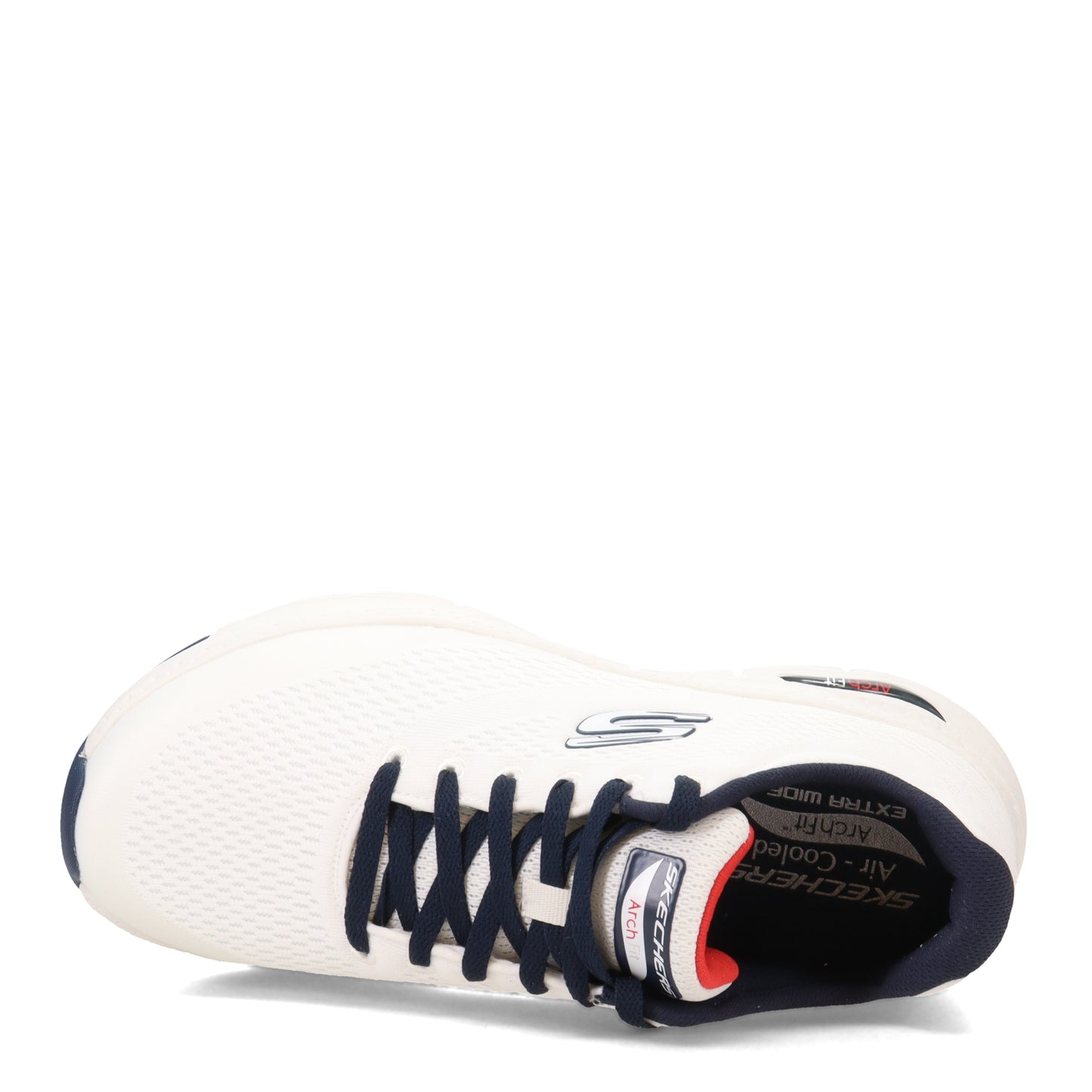 Peltz Shoes Men's Skechers Arch Fit Walking Shoe - Wide Width WHITE NAVY 232040WW-WNV