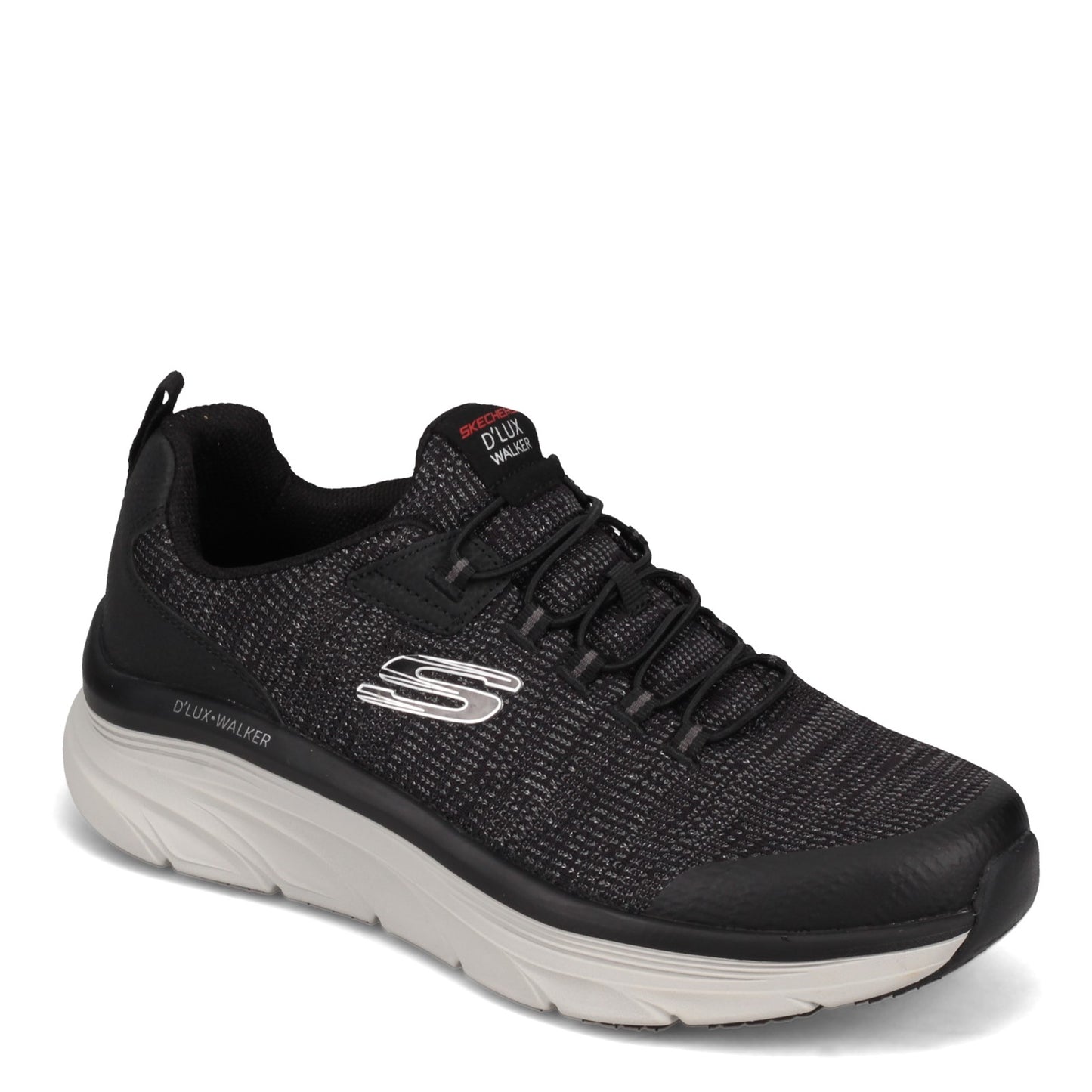 Peltz Shoes Men's Skechers Relaxed Fit: D'Lux Walker - Pensive Walking Shoe BLACK / WHITE 232045-BKW