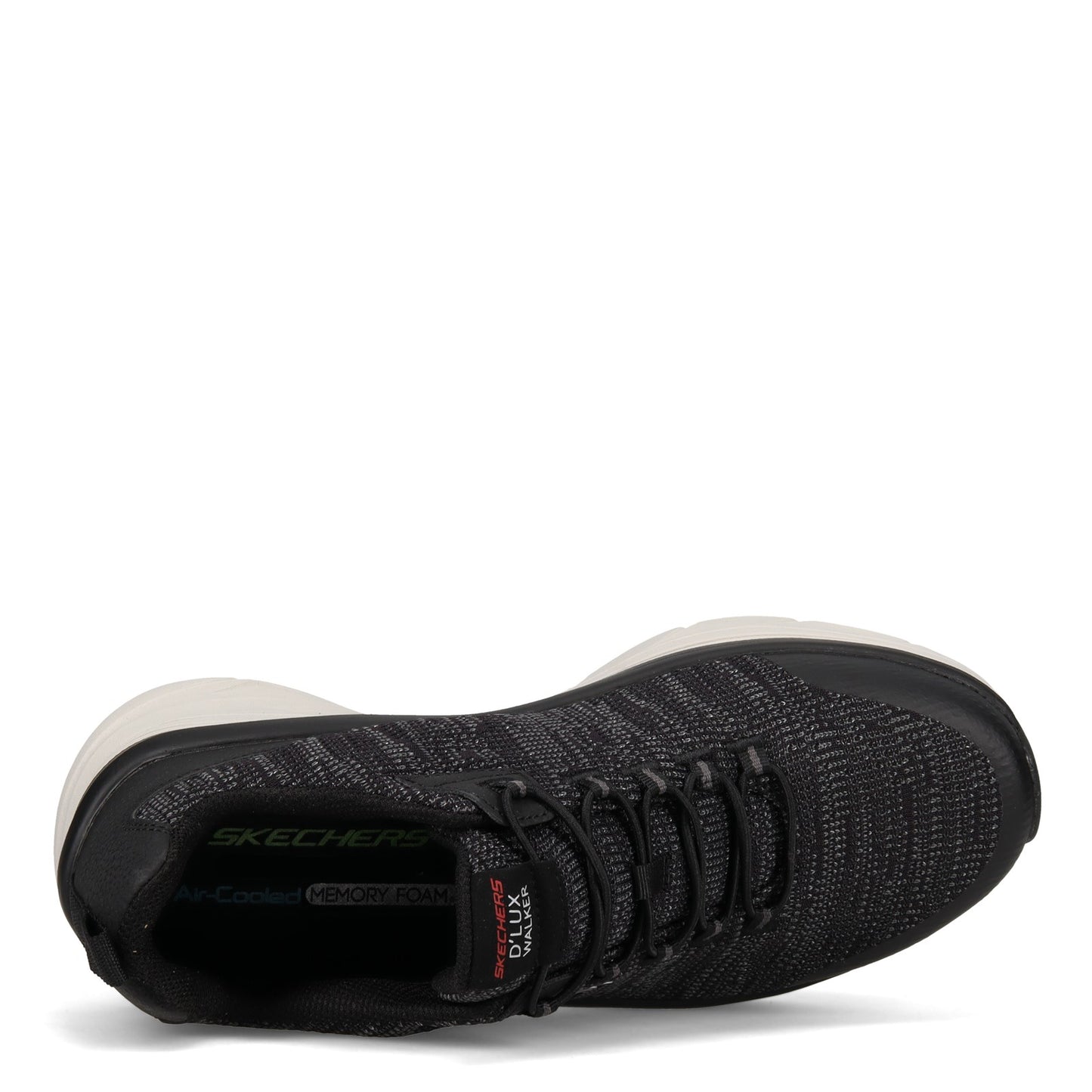 Peltz Shoes Men's Skechers Relaxed Fit: D'Lux Walker - Pensive Walking Shoe BLACK / WHITE 232045-BKW