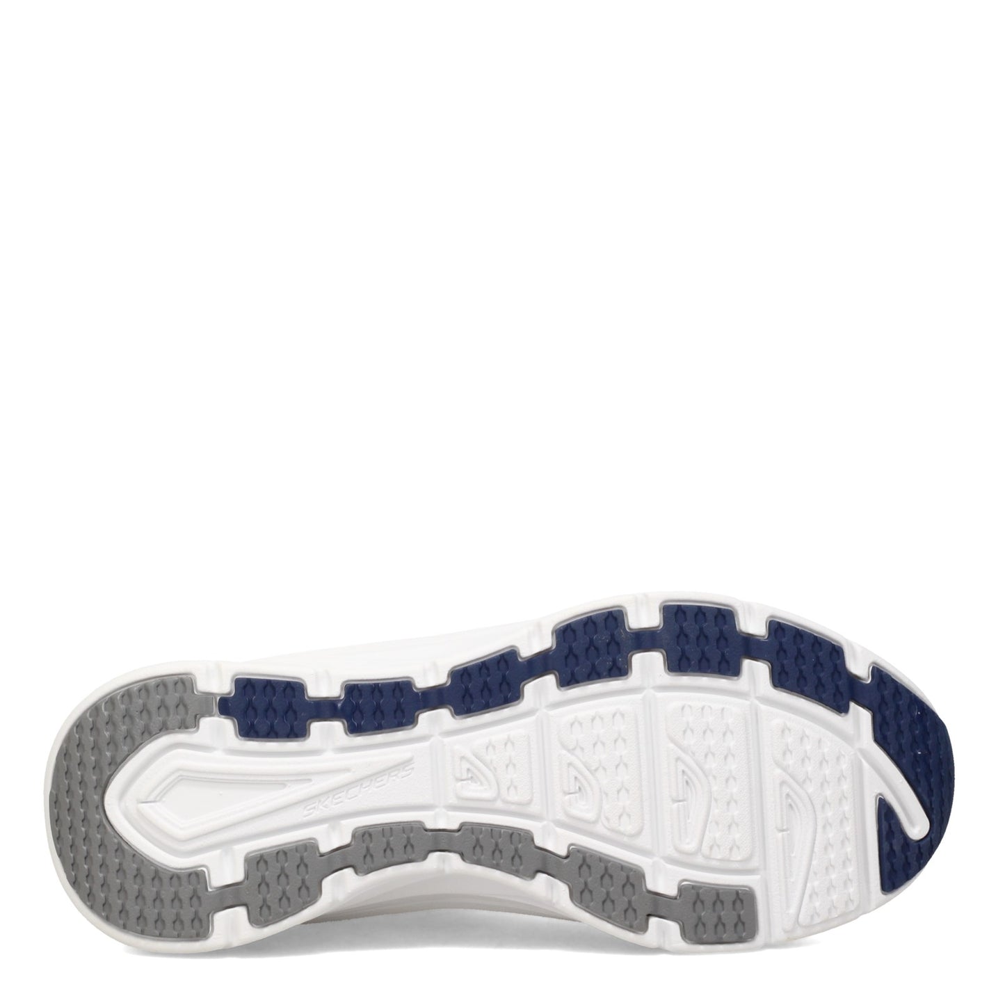 Peltz Shoes Men's Skechers Relaxed Fit: D'lux Walker Walking Shoe WHITE NAVY 232164-WNV