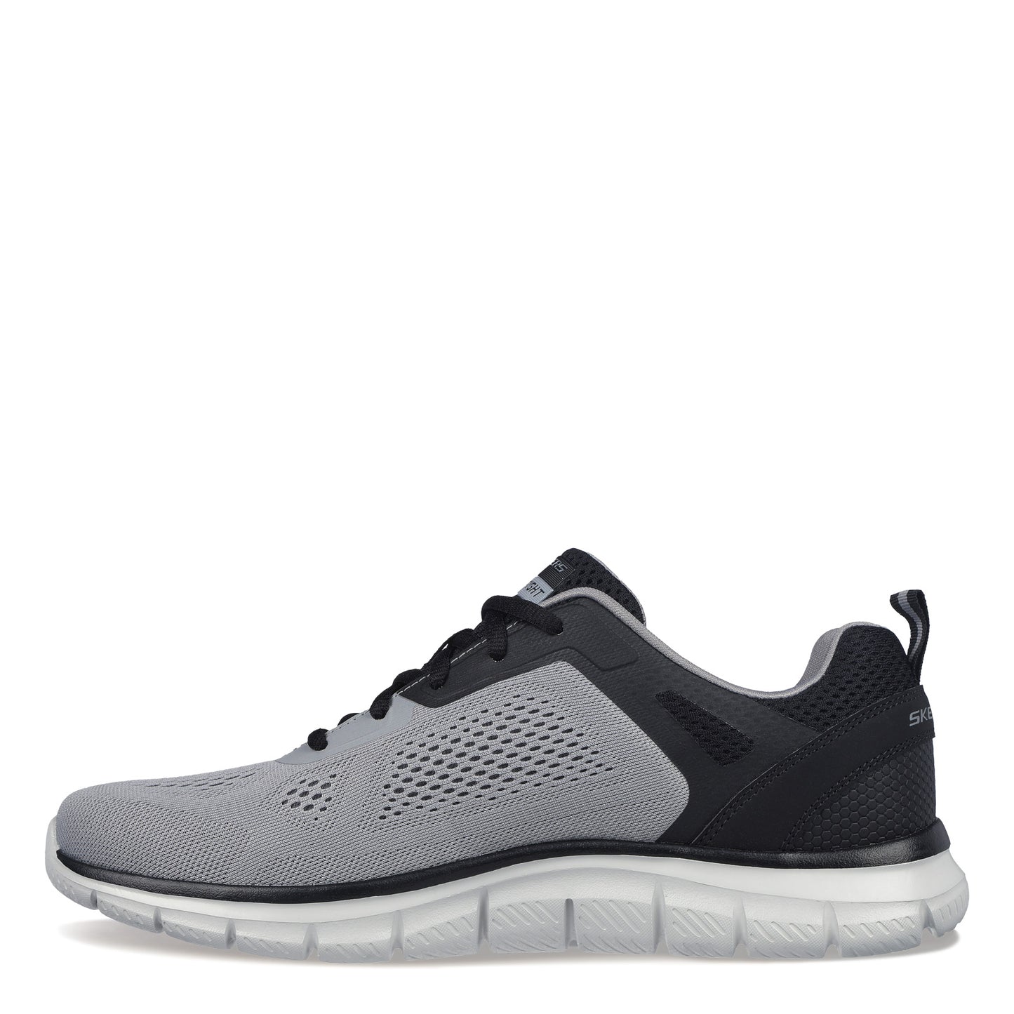 Peltz Shoes Men's Skechers Track – Broader Sneaker - Wide Width Grey Black 232698W-GYBK
